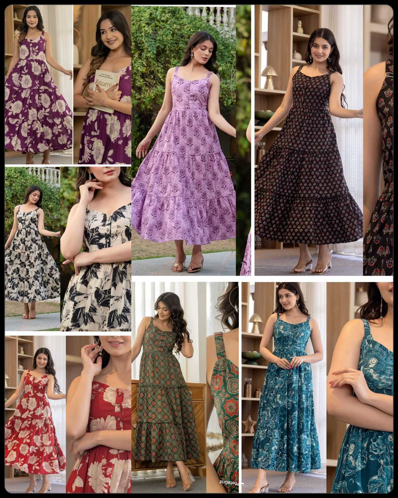 Ynf Cotton RIN190 sleeveless Ruffle Setwise Collections Wholesale Gowns Catalogs Manufacturer