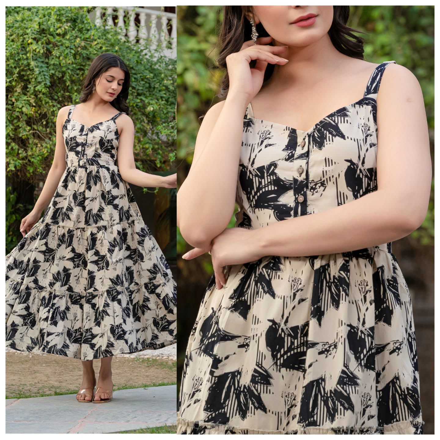 Ynf Cotton RIN190 sleeveless Ruffle Setwise Collections Wholesale Gowns Catalogs Manufacturer