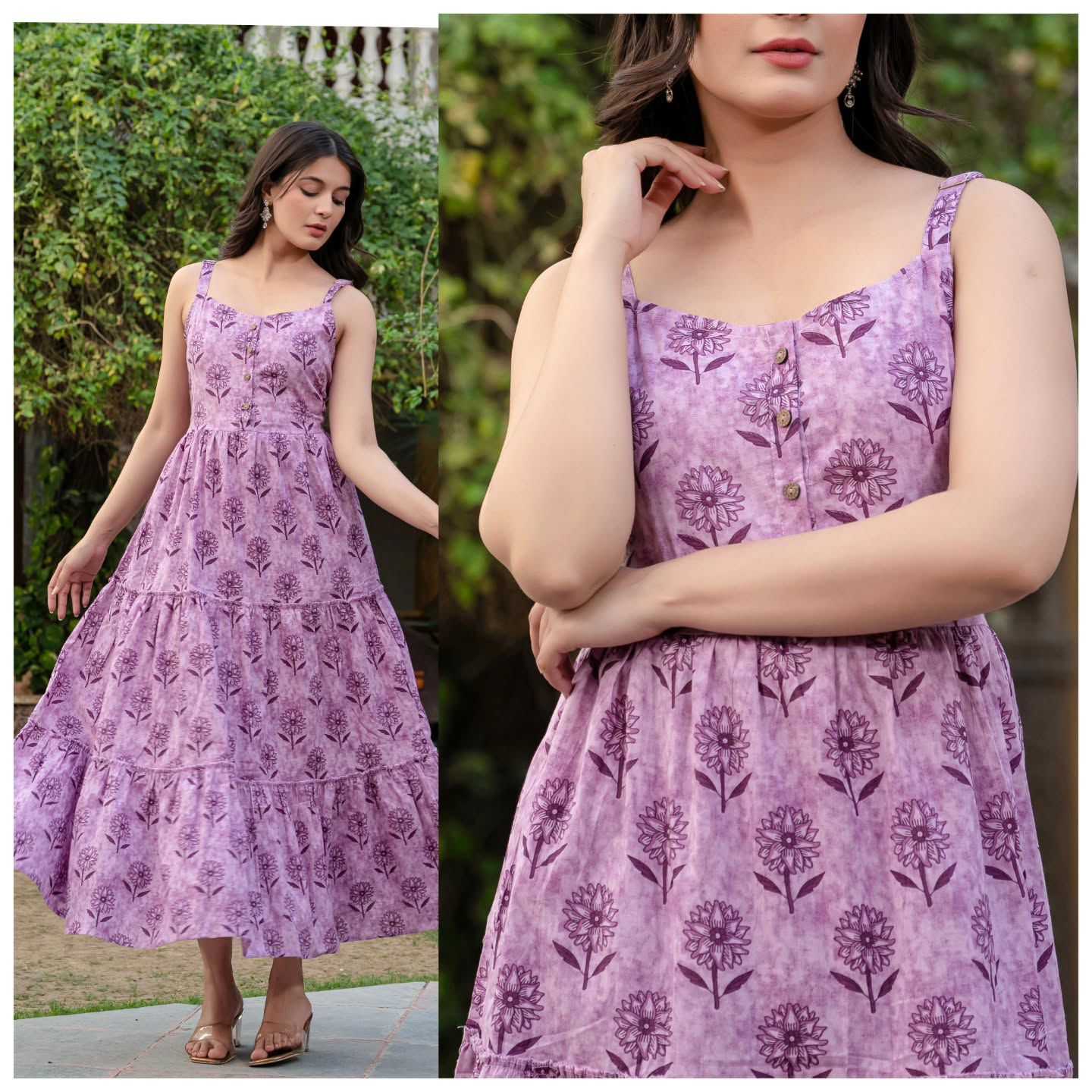 Ynf Cotton RIN190 sleeveless Ruffle Setwise Collections Wholesale Gowns Catalogs Manufacturer