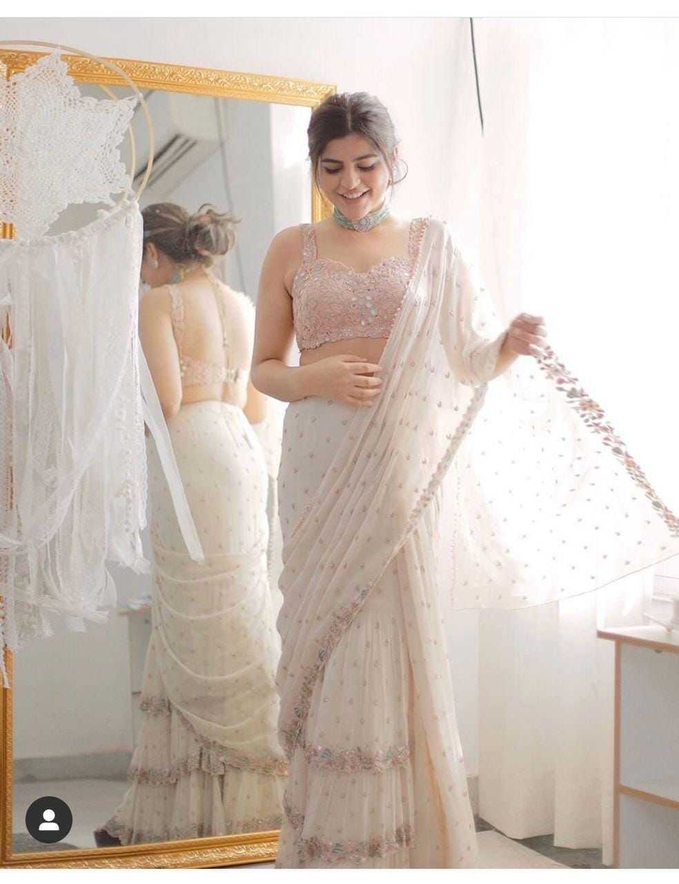Ynf Georgette RIN222 226 Sarees Wedding Collections Festive Collections Wholesale Party Wear Sarees Georgette Sarees Mirror Work Saree Manufacturer