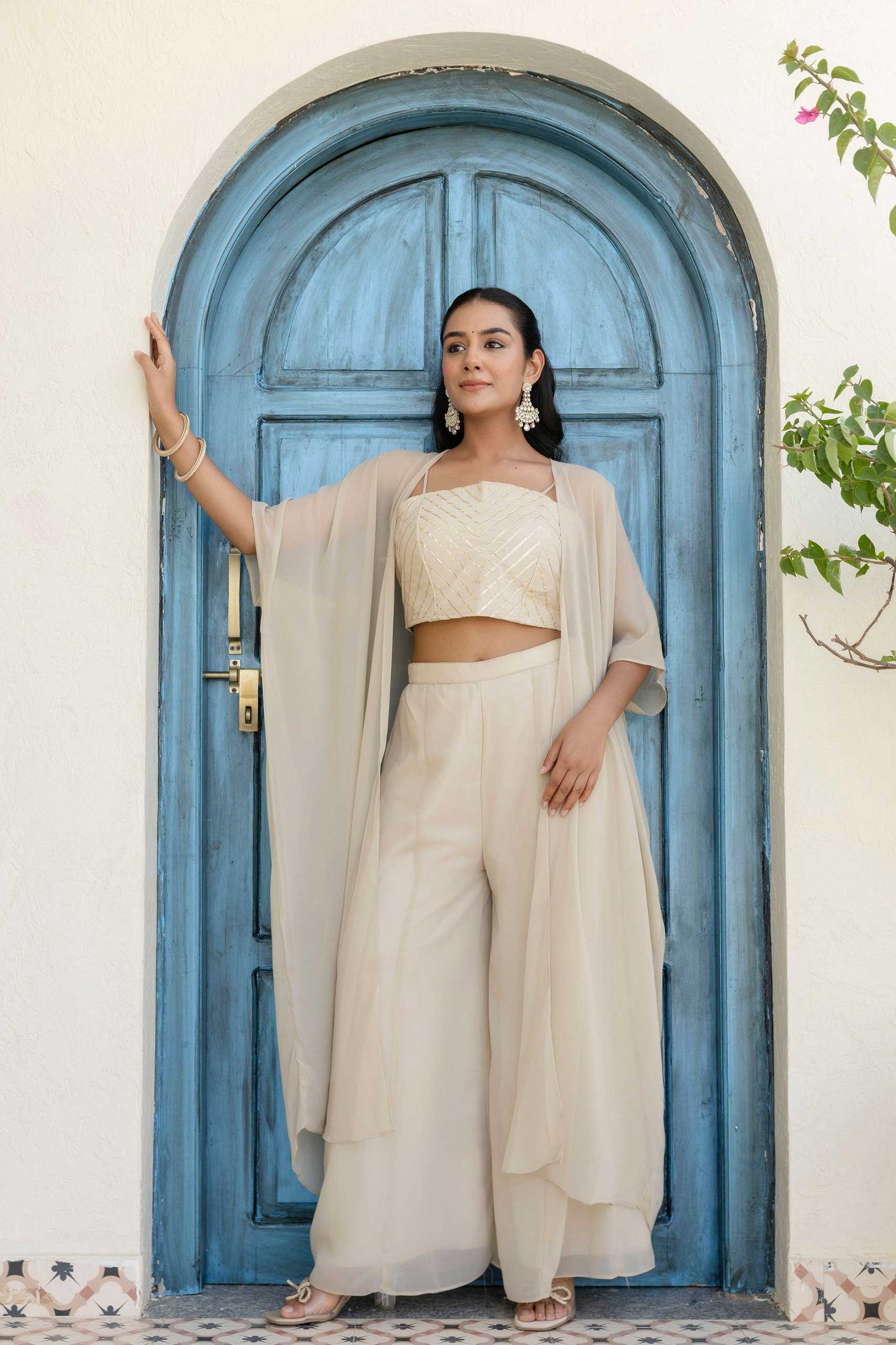 Ynf Georgette RIN228 366 Suits & Dresses Wholesale Ladies Suits Indo Western Dresses White Salwar Suit Manufacturer