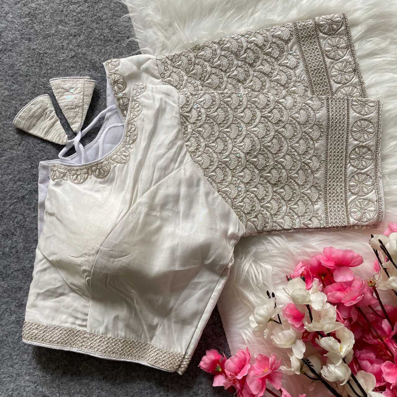 Ynf Heavy Roman Silk KESH426 1090 Readymade Blouses Wedding Collections Festive Collections Wholesale Sequence Embroidery Blouse Party Wear Blouse Silk Blouse Manufacturer