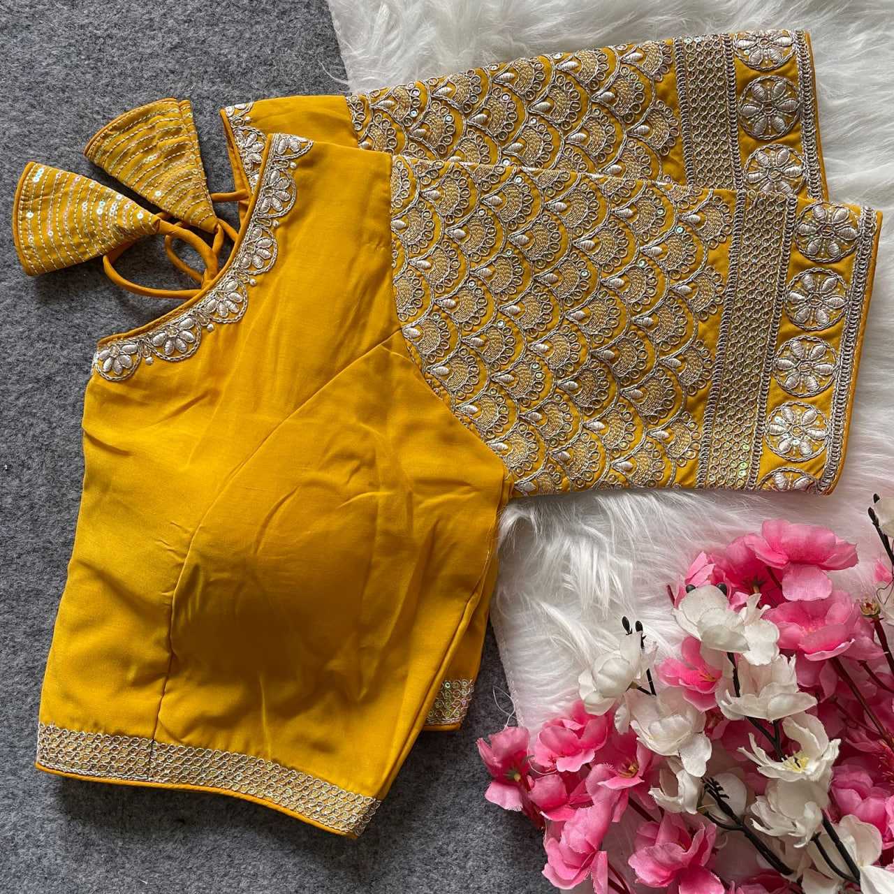 Ynf Heavy Roman Silk KESH426 1090 Readymade Blouses Wedding Collections Festive Collections Wholesale Sequence Embroidery Blouse Party Wear Blouse Silk Blouse Manufacturer