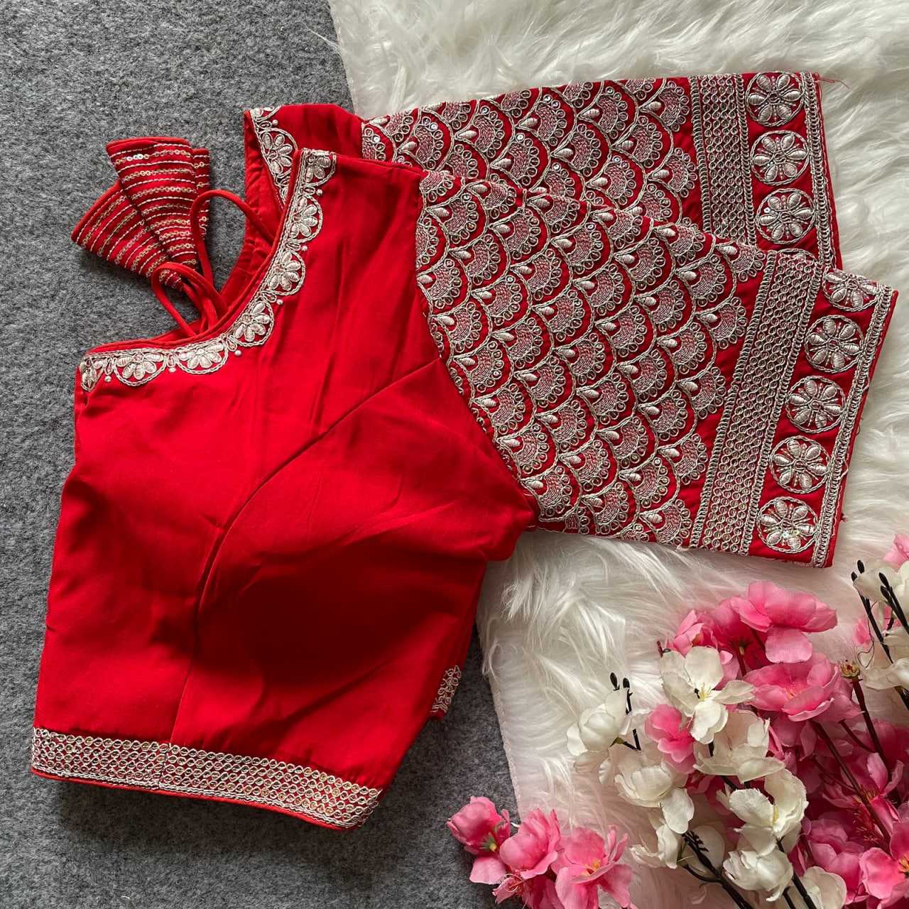 Ynf Heavy Roman Silk KESH426 1090 Readymade Blouses Wedding Collections Festive Collections Wholesale Sequence Embroidery Blouse Party Wear Blouse Silk Blouse Manufacturer