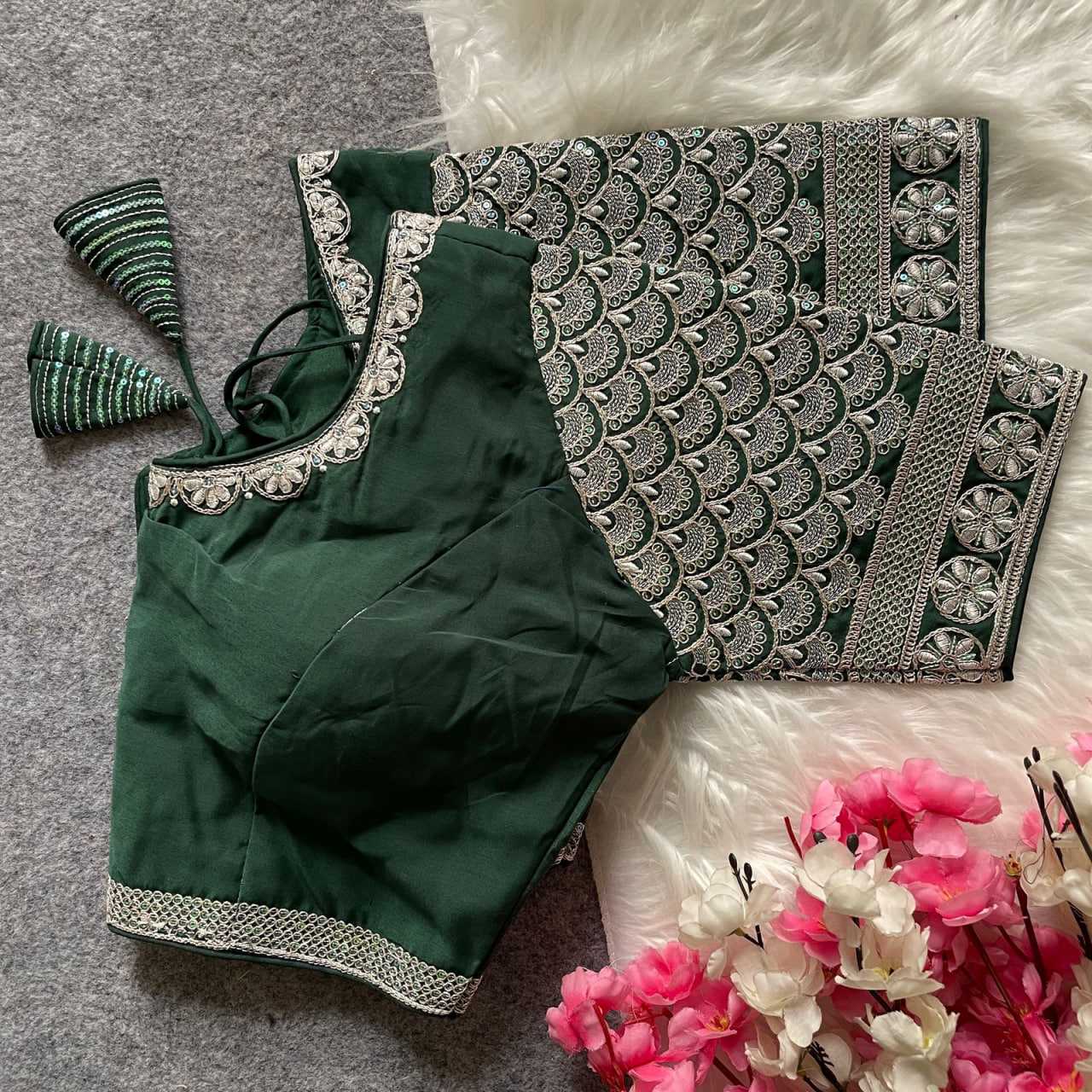 Ynf Heavy Roman Silk KESH426 1090 Readymade Blouses Wedding Collections Festive Collections Wholesale Sequence Embroidery Blouse Party Wear Blouse Silk Blouse Manufacturer
