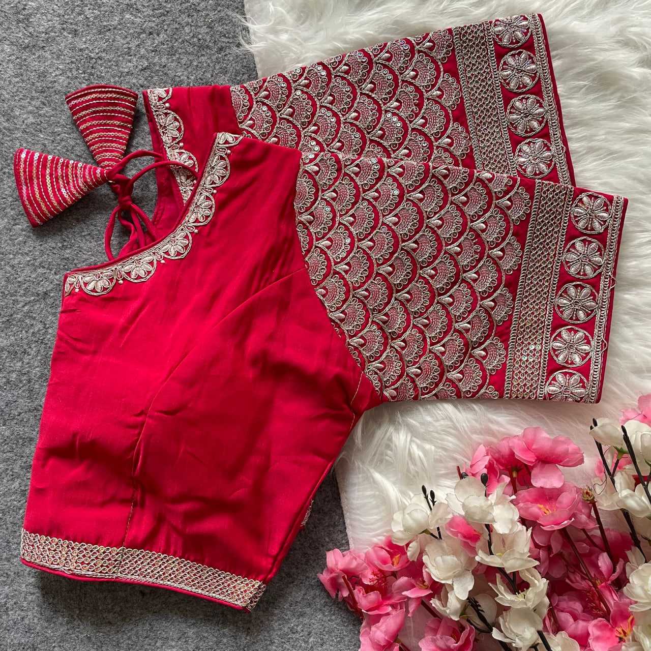 Ynf Heavy Roman Silk KESH426 1090 Readymade Blouses Wedding Collections Festive Collections Wholesale Sequence Embroidery Blouse Party Wear Blouse Silk Blouse Manufacturer