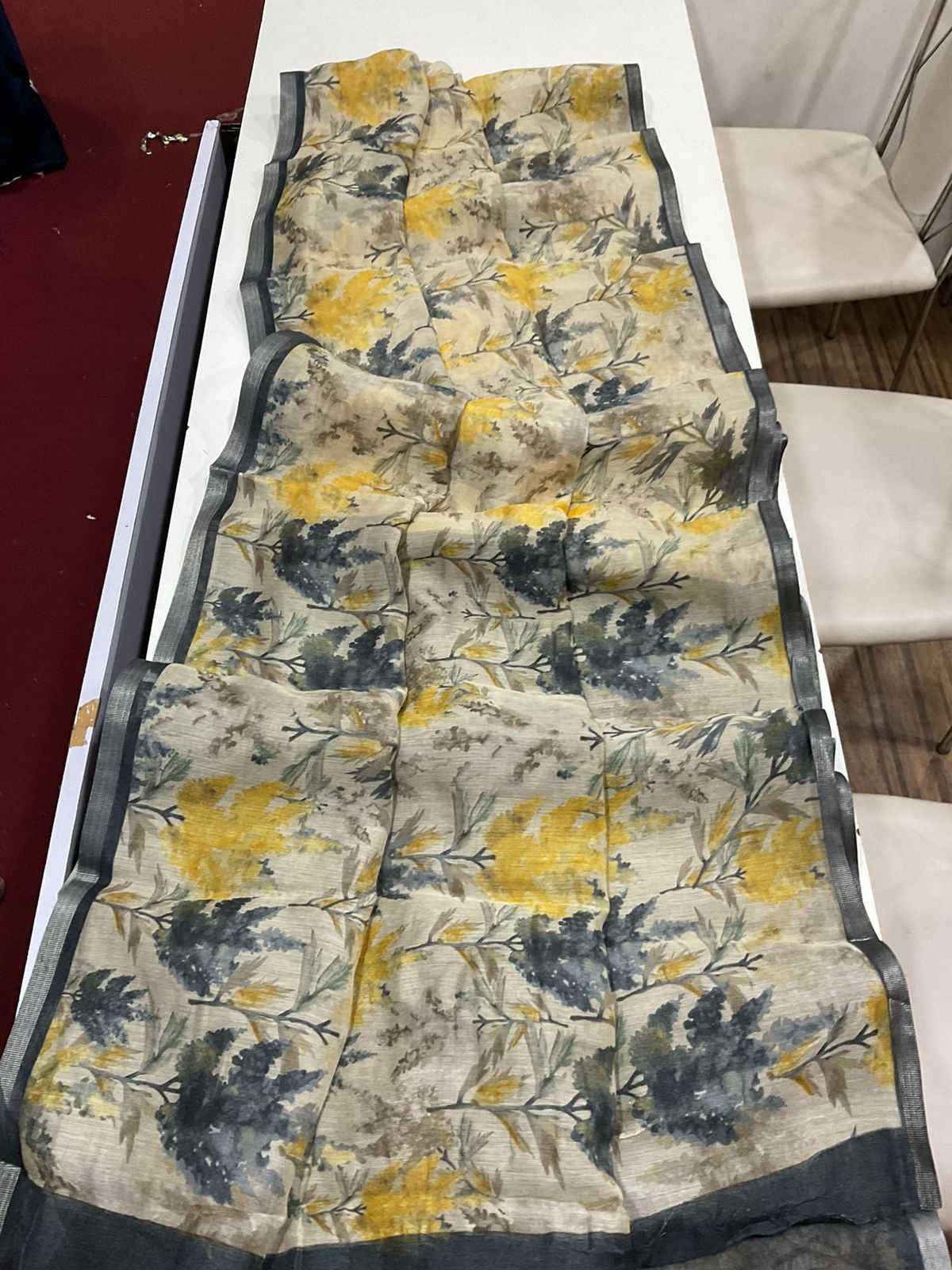 Ynf Linen KESH484 220 Sarees Wedding Collections Festive Collections Wholesale Printed Sarees Linen Sarees Sarees With Blouse Manufacturer