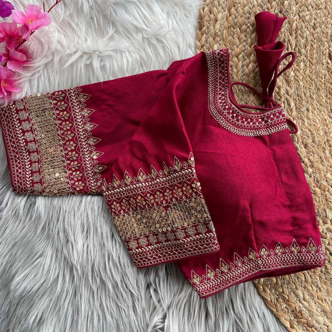 Ynf Milan Silk KESH426 1070 Readymade Blouses Wedding Collections Festive Collections Wholesale Sequence Embroidery Blouse Silk Blouse Wedding Outfits Manufacturer
