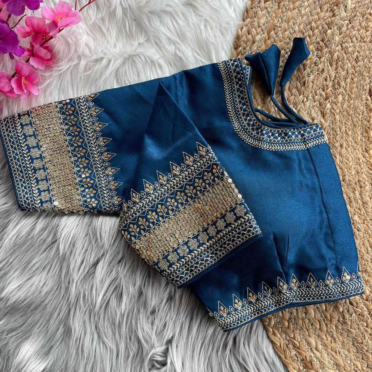 Ynf Milan Silk KESH426 1070 Readymade Blouses Wedding Collections Festive Collections Wholesale Sequence Embroidery Blouse Silk Blouse Wedding Outfits Manufacturer