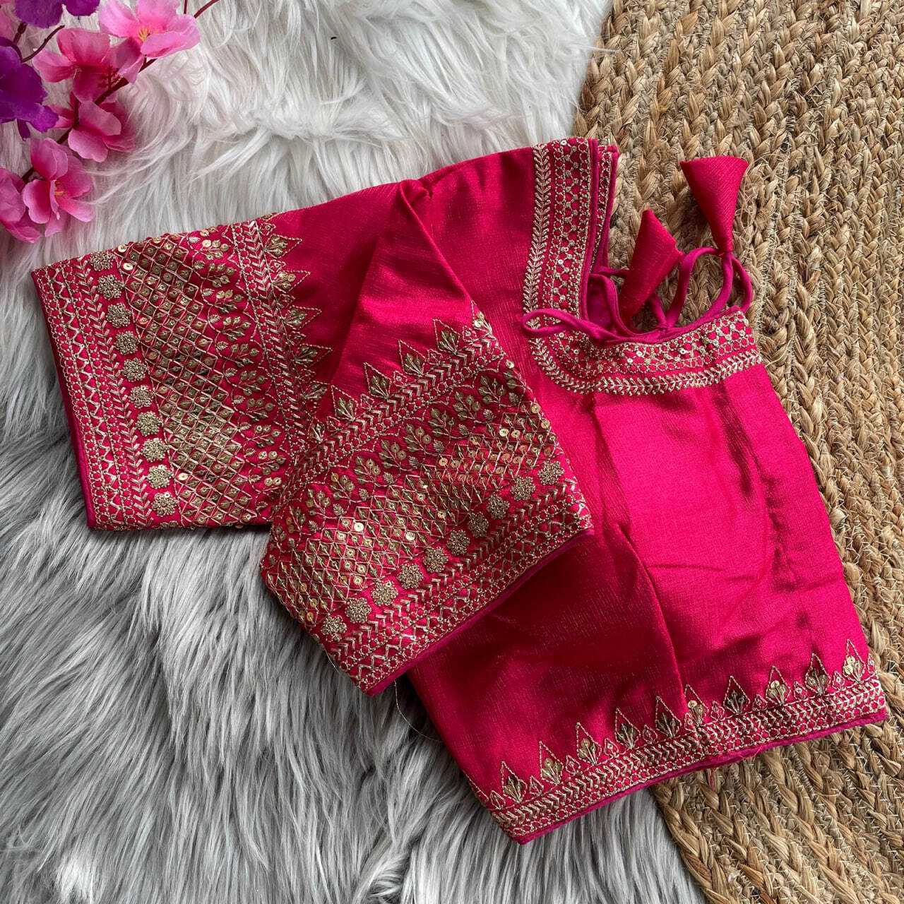 Ynf Milan Silk KESH426 1070 Readymade Blouses Wedding Collections Festive Collections Wholesale Sequence Embroidery Blouse Silk Blouse Wedding Outfits Manufacturer
