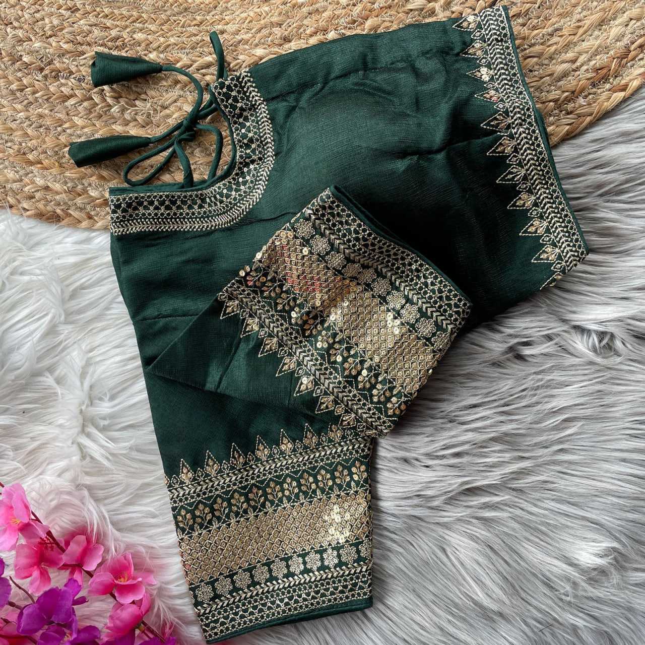 Ynf Milan Silk KESH426 1070 Readymade Blouses Wedding Collections Festive Collections Wholesale Sequence Embroidery Blouse Silk Blouse Wedding Outfits Manufacturer