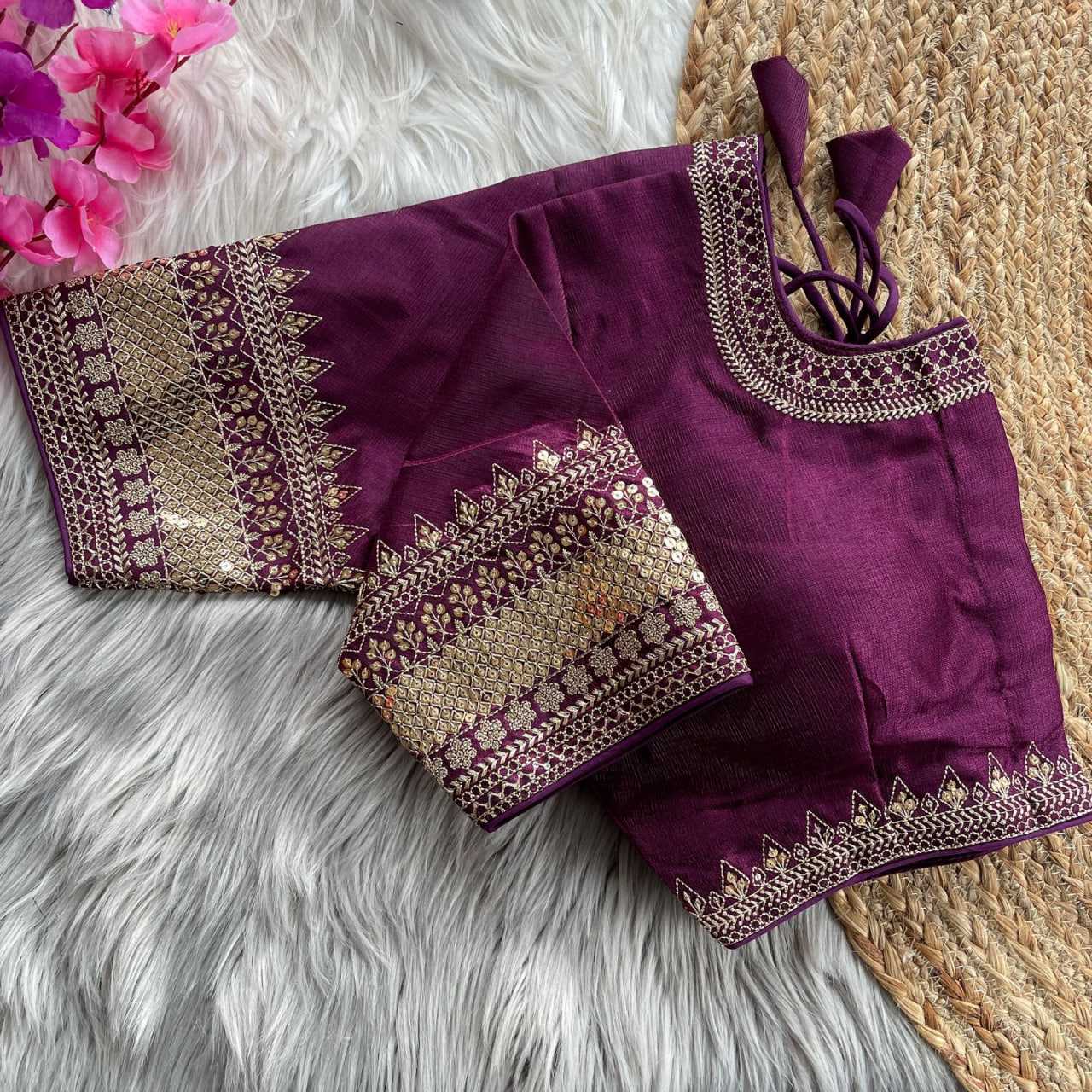 Ynf Milan Silk KESH426 1070 Readymade Blouses Wedding Collections Festive Collections Wholesale Sequence Embroidery Blouse Silk Blouse Wedding Outfits Manufacturer