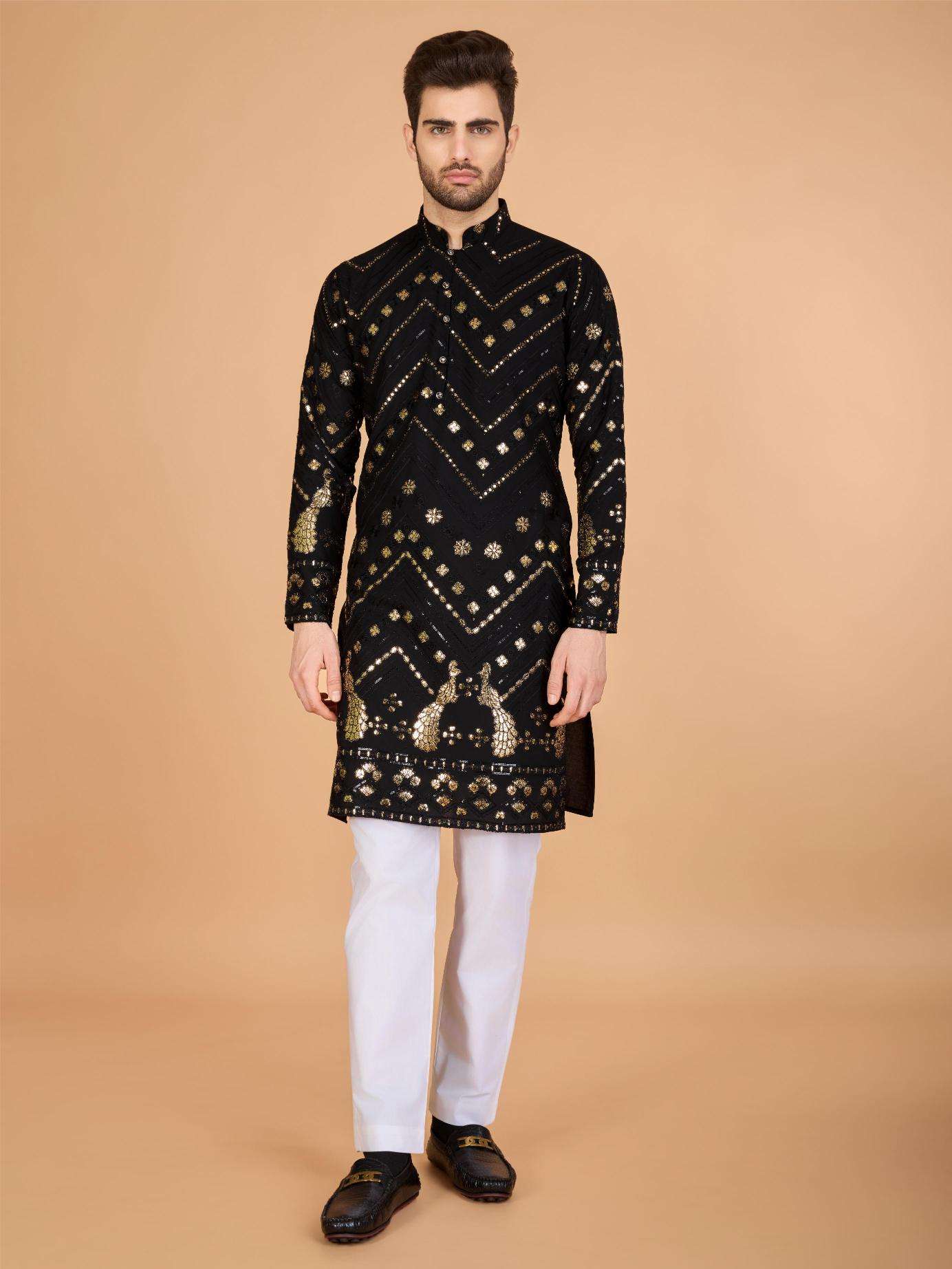 Ynf Reyon Cotton RIN202 HERITAGE VASTRA Mens Wear Wholesale Mens Kurtas Mens Kurta Pyjama Embroidered Kurta Pajama Manufacturer
