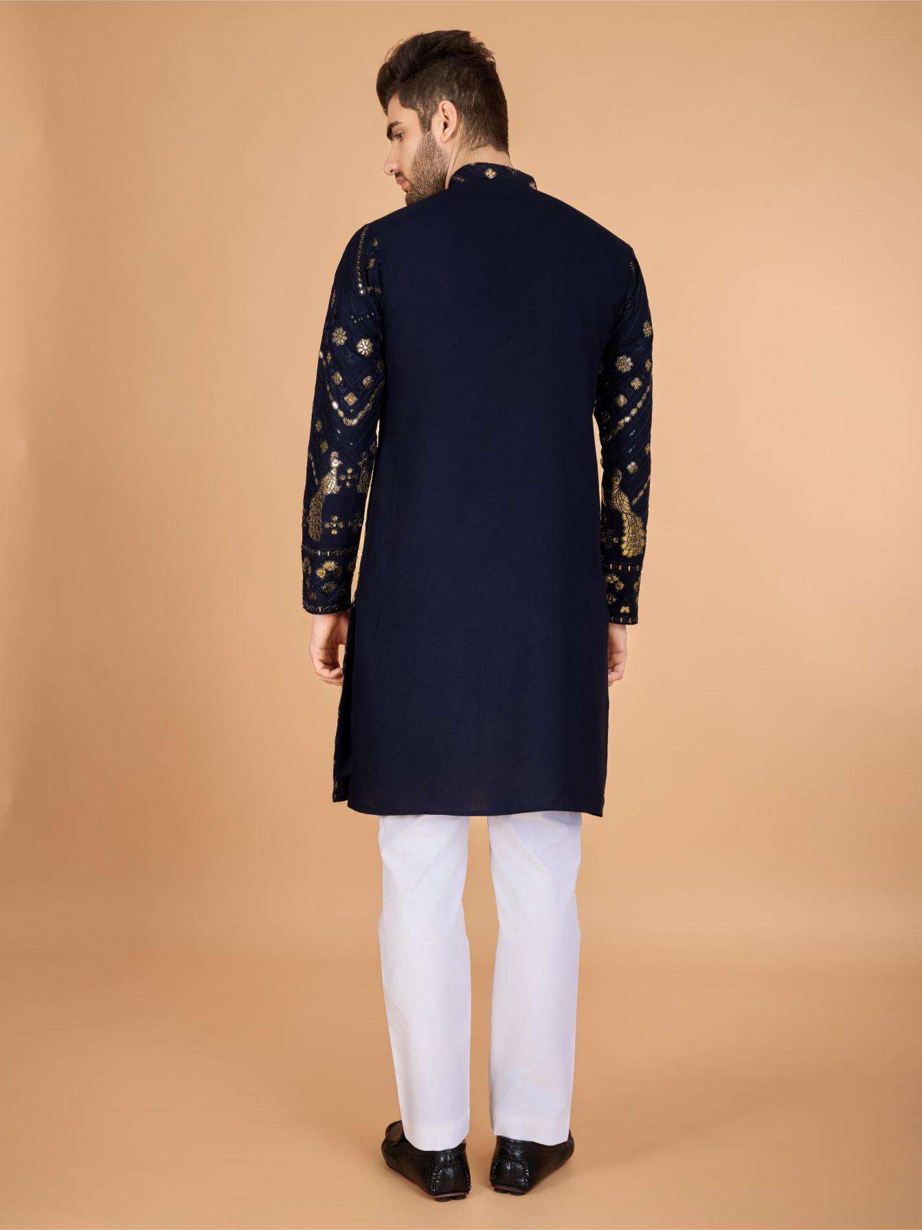Ynf Reyon Cotton RIN202 HERITAGE VASTRA Mens Wear Wholesale Mens Kurtas Mens Kurta Pyjama Embroidered Kurta Pajama Manufacturer