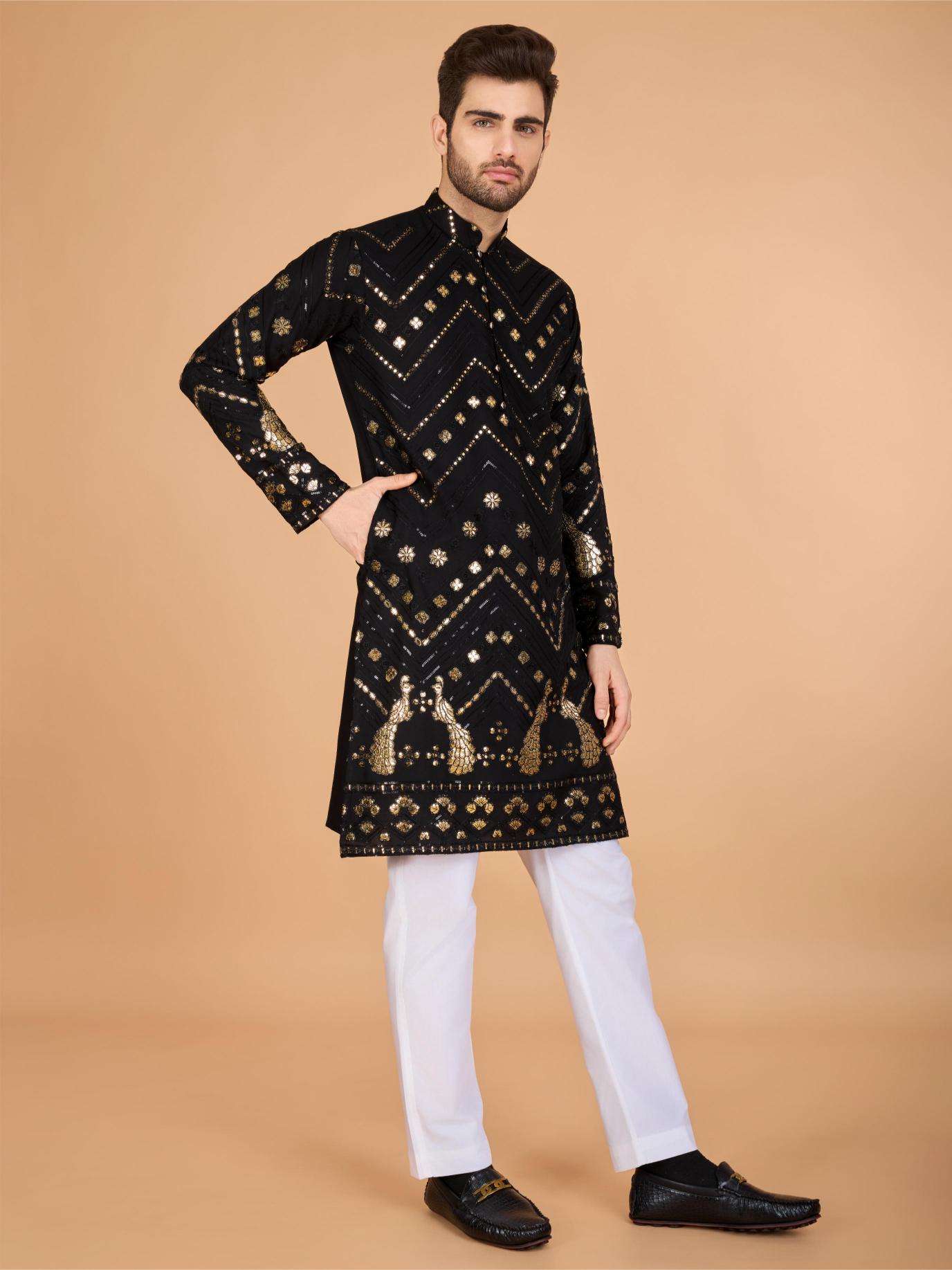 Ynf Reyon Cotton RIN202 HERITAGE VASTRA Mens Wear Wholesale Mens Kurtas Mens Kurta Pyjama Embroidered Kurta Pajama Manufacturer