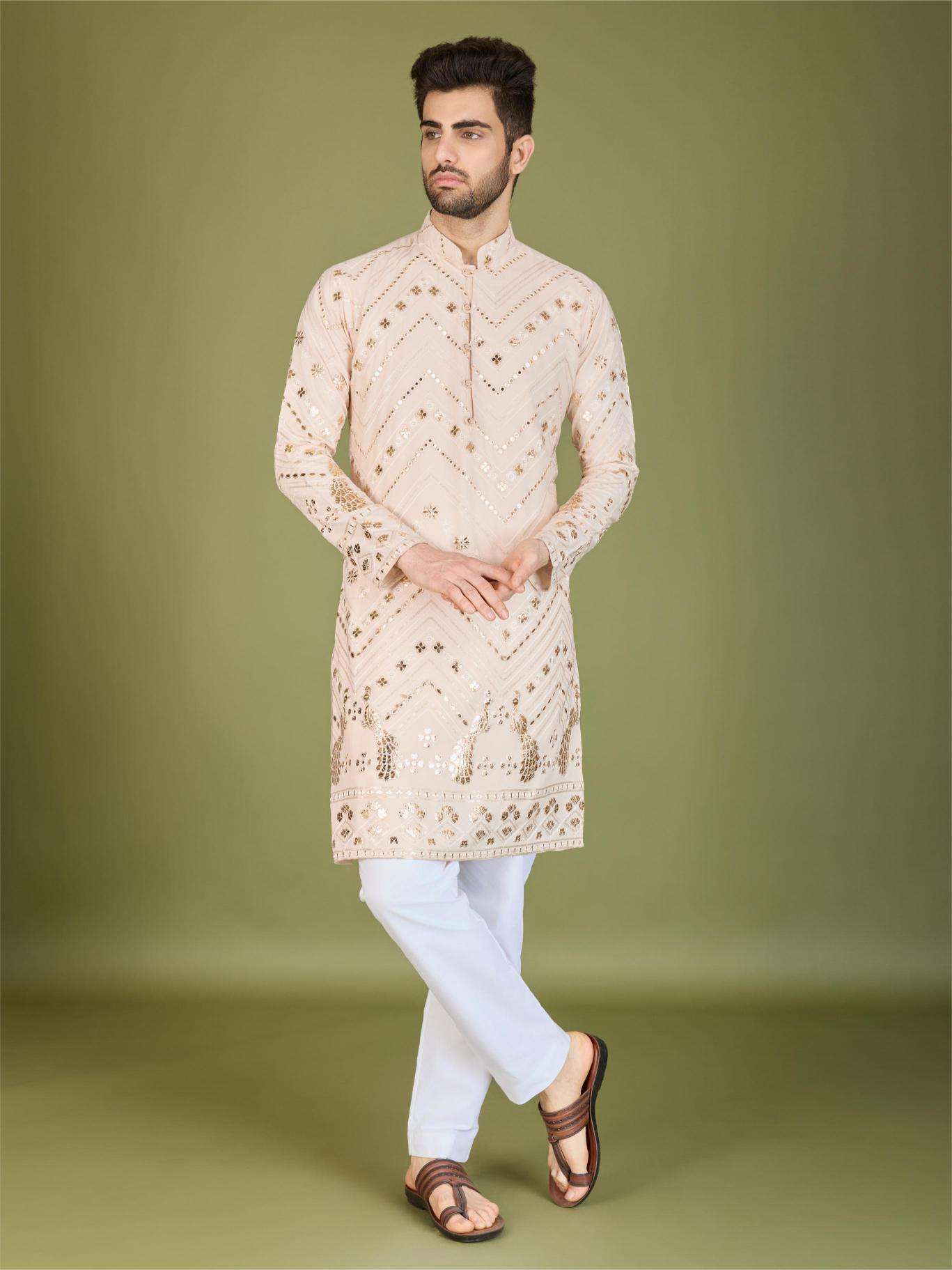 Ynf Reyon Cotton RIN202 HERITAGE VASTRA Mens Wear Wholesale Mens Kurtas Mens Kurta Pyjama Embroidered Kurta Pajama Manufacturer