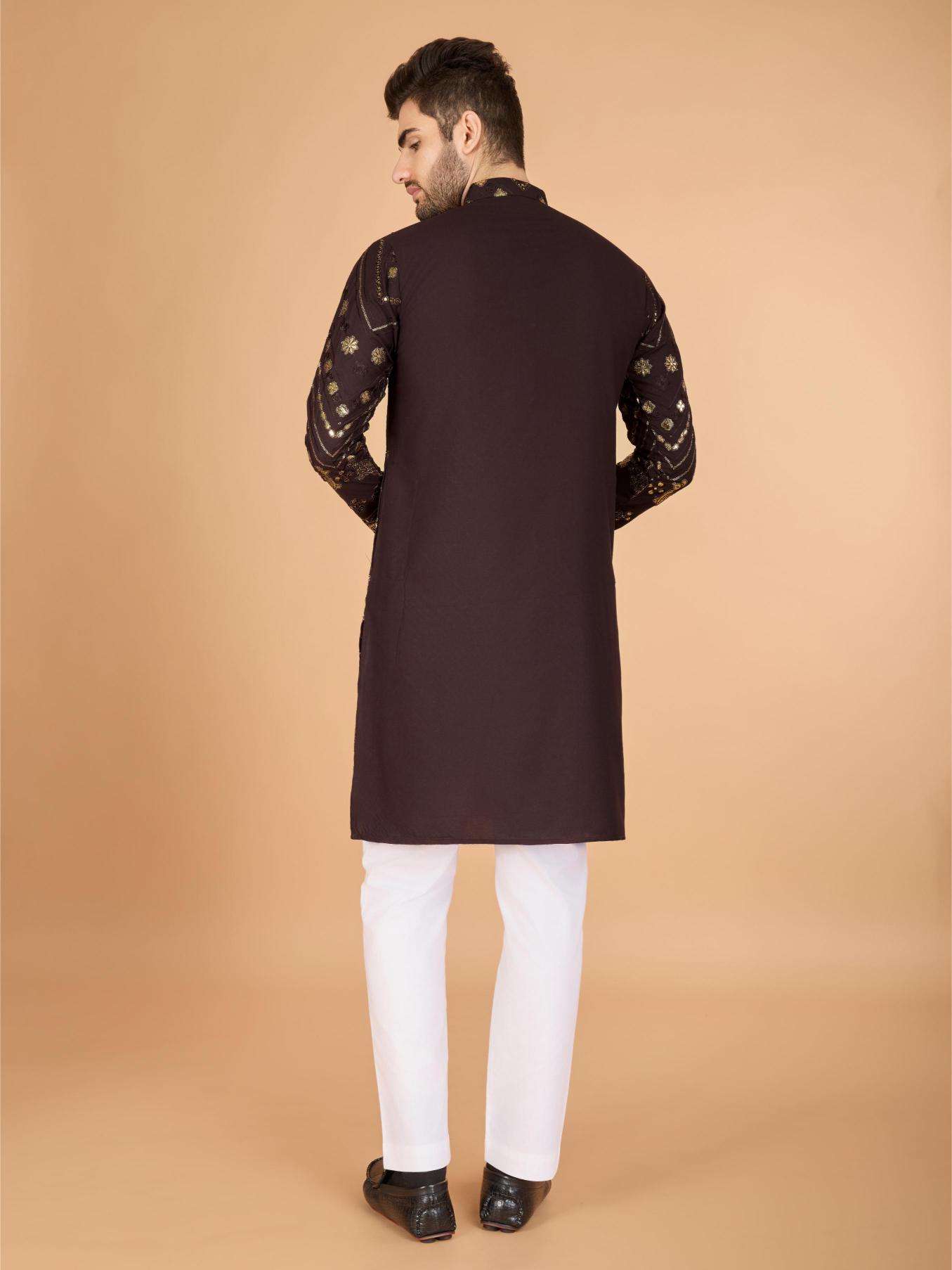 Ynf Reyon Cotton RIN202 HERITAGE VASTRA Mens Wear Wholesale Mens Kurtas Mens Kurta Pyjama Embroidered Kurta Pajama Manufacturer