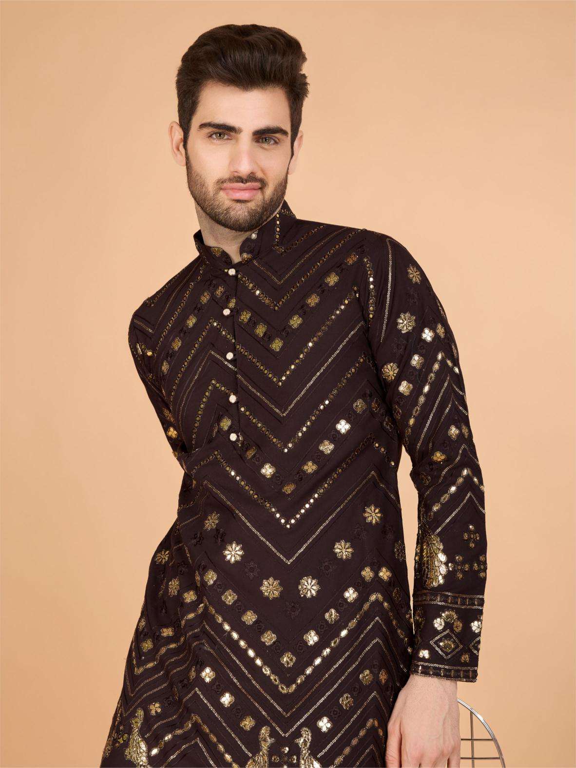 Ynf Reyon Cotton RIN202 HERITAGE VASTRA Mens Wear Wholesale Mens Kurtas Mens Kurta Pyjama Embroidered Kurta Pajama Manufacturer