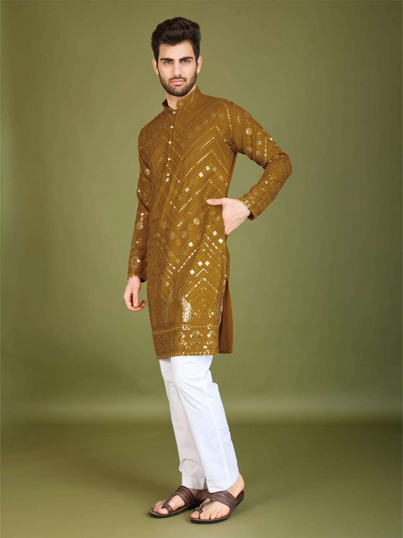 Ynf Reyon Cotton RIN202 HERITAGE VASTRA Mens Wear Wholesale Mens Kurtas Mens Kurta Pyjama Embroidered Kurta Pajama Manufacturer