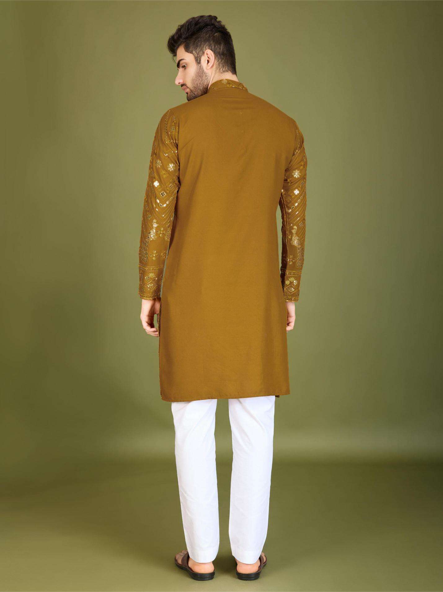 Ynf Reyon Cotton RIN202 HERITAGE VASTRA Mens Wear Wholesale Mens Kurtas Mens Kurta Pyjama Embroidered Kurta Pajama Manufacturer