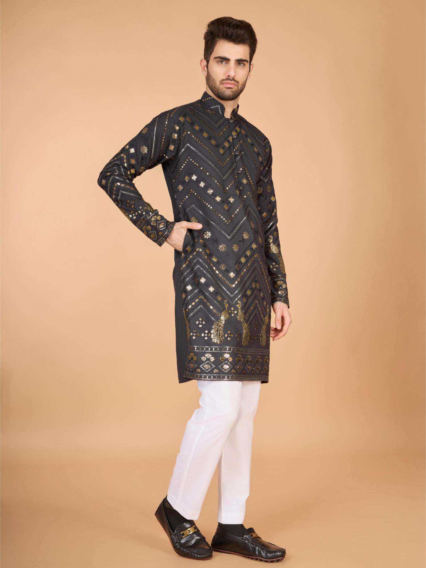 Ynf Reyon Cotton RIN202 HERITAGE VASTRA Mens Wear Wholesale Mens Kurtas Mens Kurta Pyjama Embroidered Kurta Pajama Manufacturer