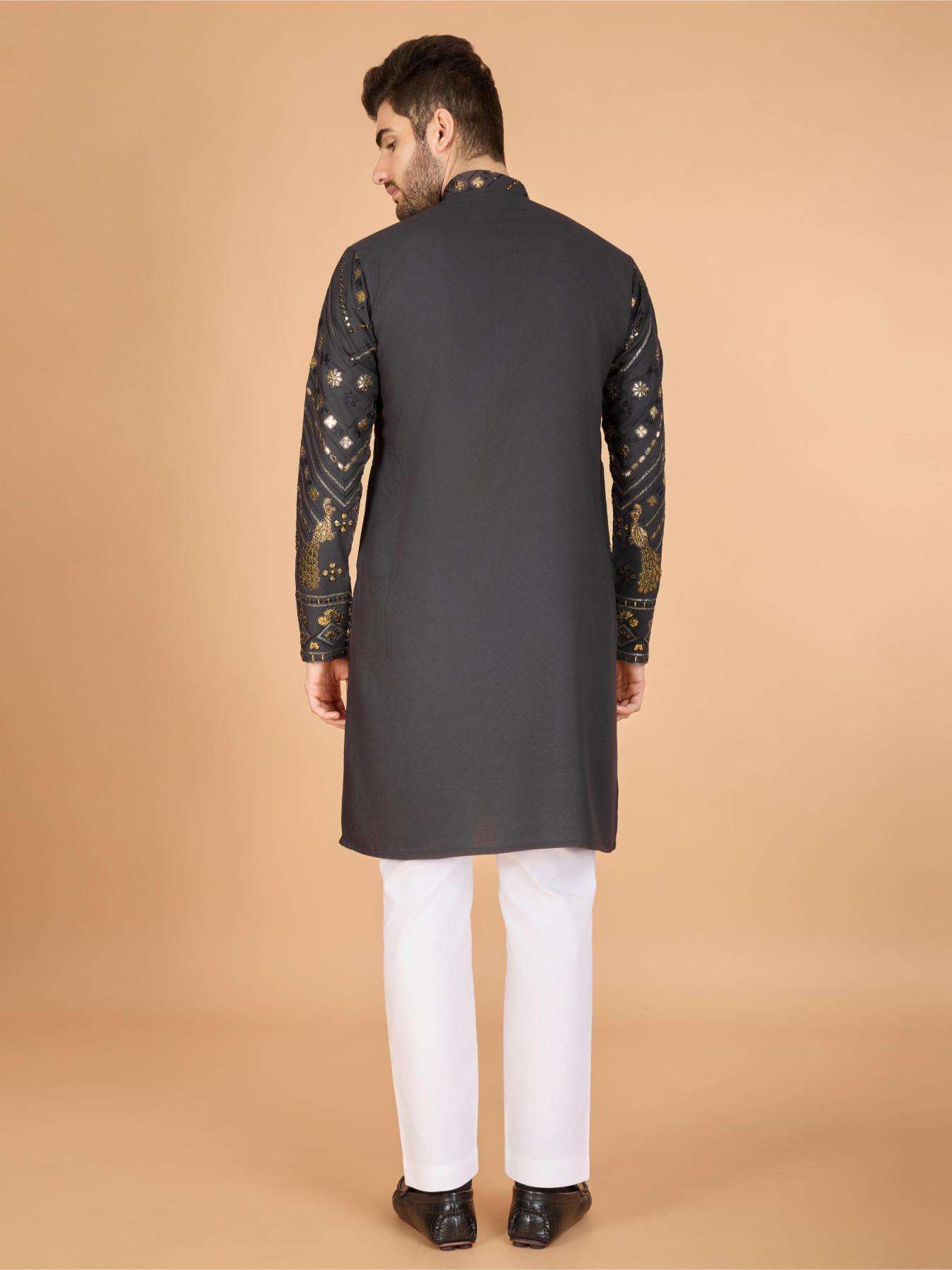 Ynf Reyon Cotton RIN202 HERITAGE VASTRA Mens Wear Wholesale Mens Kurtas Mens Kurta Pyjama Embroidered Kurta Pajama Manufacturer