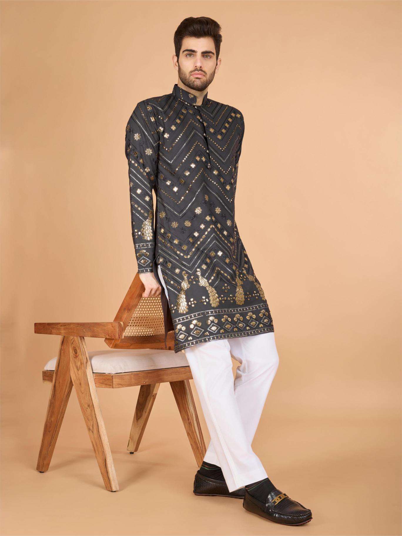 Ynf Reyon Cotton RIN202 HERITAGE VASTRA Mens Wear Wholesale Mens Kurtas Mens Kurta Pyjama Embroidered Kurta Pajama Manufacturer