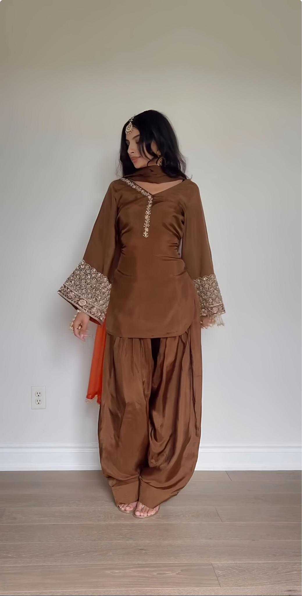 Ynf Satin Silk RIN197 4671 Suits & Dresses Wedding Collections Festive Collections Wholesale Ladies Silk Suit Punjabi Suit Bridal Suits Manufacturer