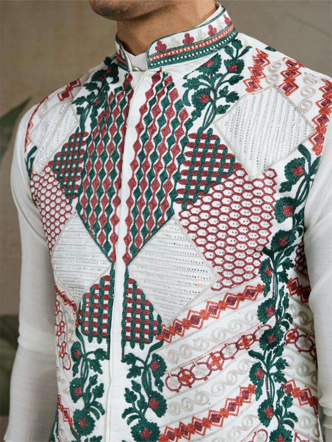 Ynf Silk Cotton RIN202 RAJWADA ATTIRE-2 Mens Wear Wholesale Mens Kurtas Mens Kurta Pyjama Nehru Jacket Embroidered Kurta Pajama Manufacturer