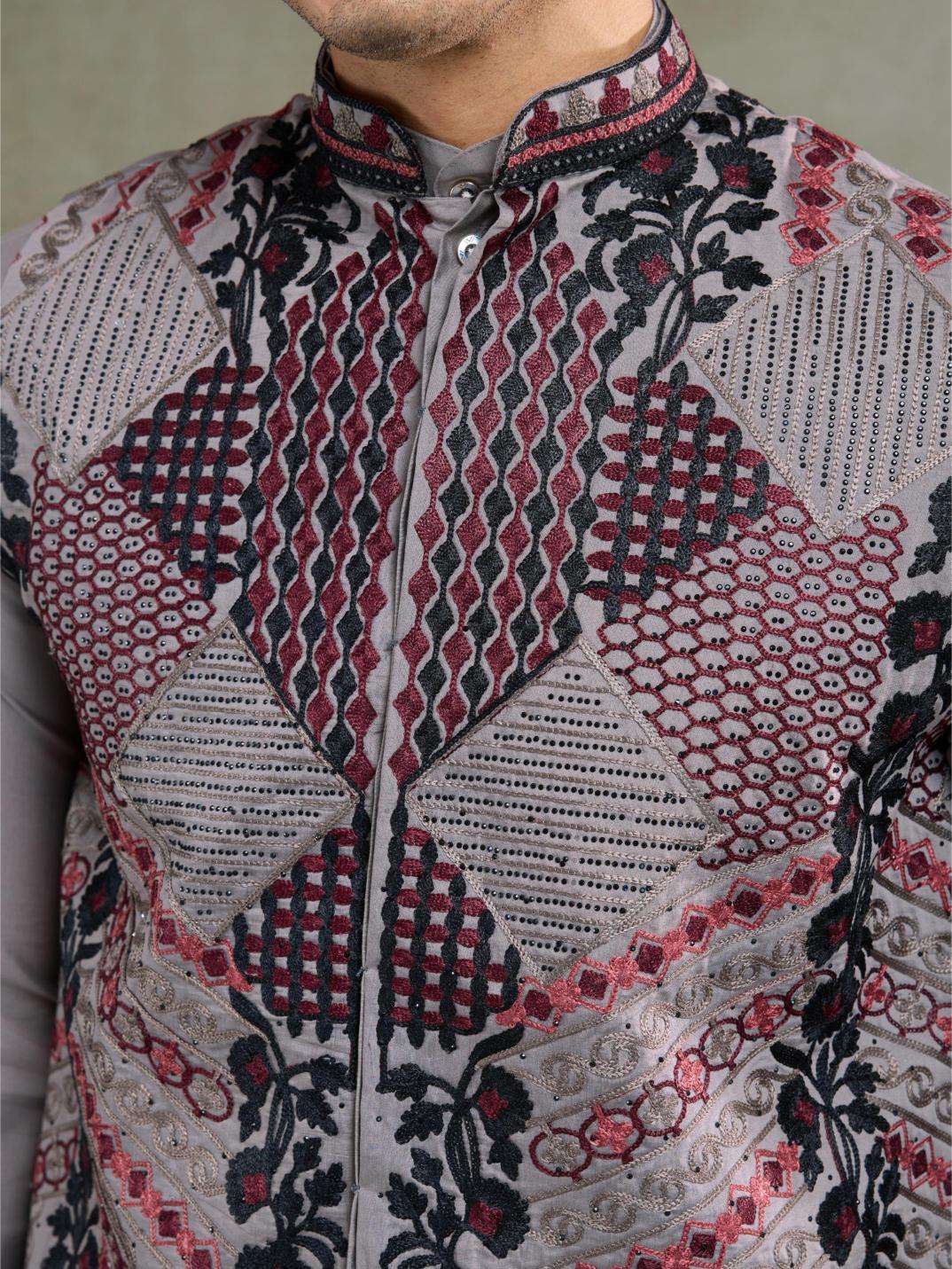 Ynf Silk Cotton RIN202 RAJWADA ATTIRE-2 Mens Wear Wholesale Mens Kurtas Mens Kurta Pyjama Nehru Jacket Embroidered Kurta Pajama Manufacturer