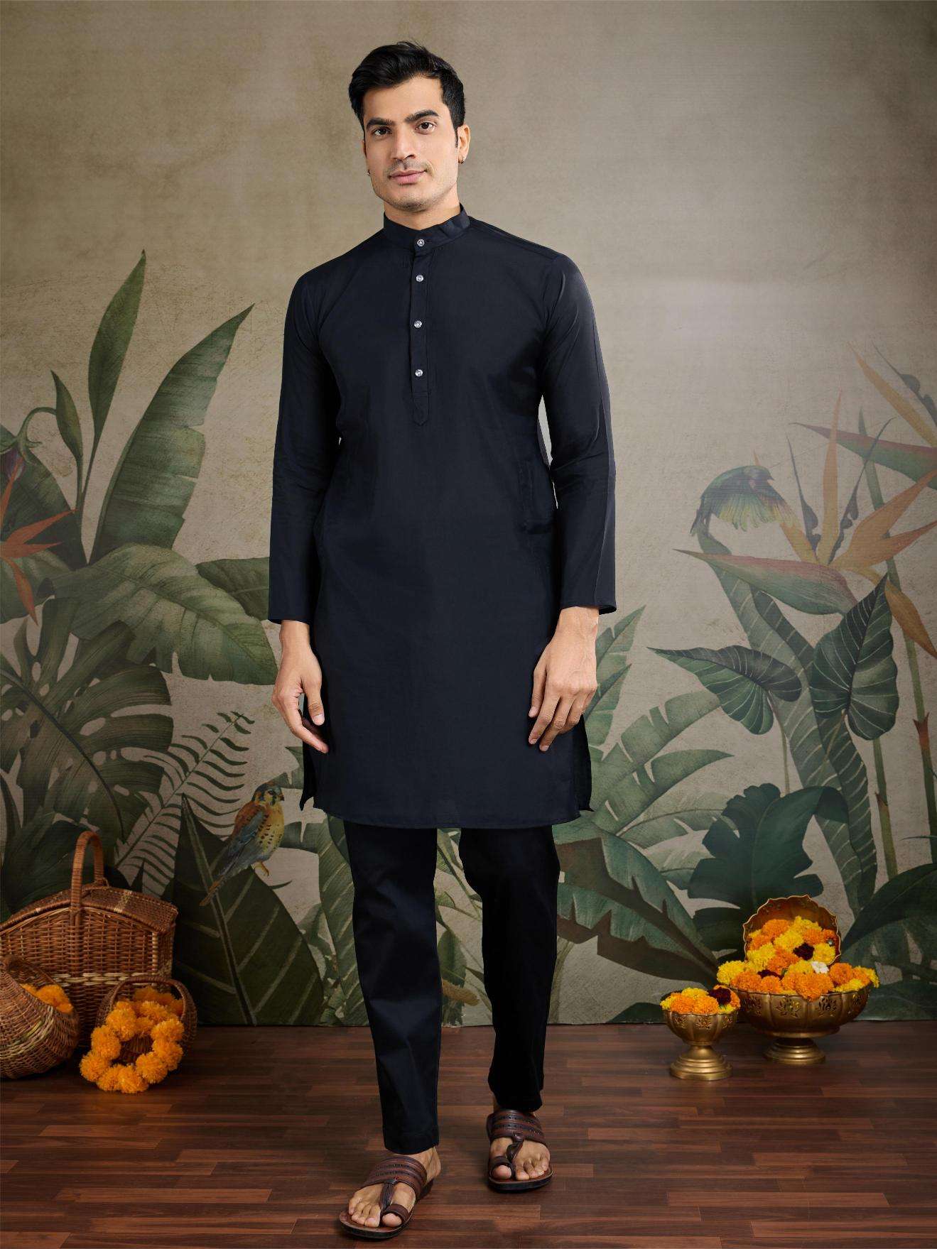 Ynf Silk Cotton RIN202 RAJWADA ATTIRE-2 Mens Wear Wholesale Mens Kurtas Mens Kurta Pyjama Nehru Jacket Embroidered Kurta Pajama Manufacturer