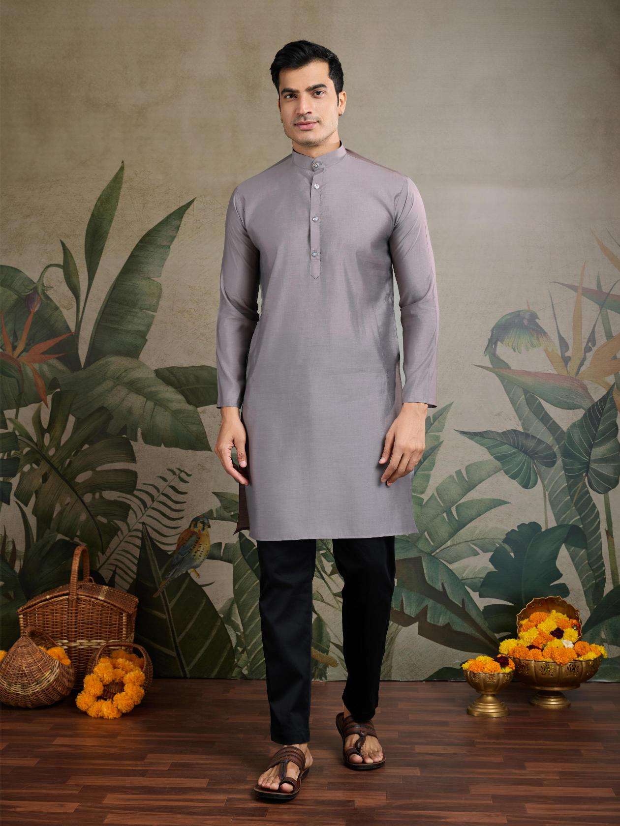 Ynf Silk Cotton RIN202 RAJWADA ATTIRE-2 Mens Wear Wholesale Mens Kurtas Mens Kurta Pyjama Nehru Jacket Embroidered Kurta Pajama Manufacturer