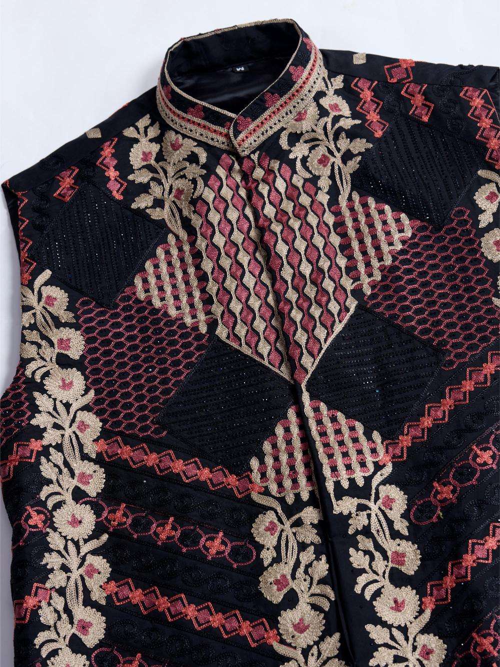 Ynf Silk Cotton RIN202 RAJWADA ATTIRE-2 Mens Wear Wholesale Mens Kurtas Mens Kurta Pyjama Nehru Jacket Embroidered Kurta Pajama Manufacturer