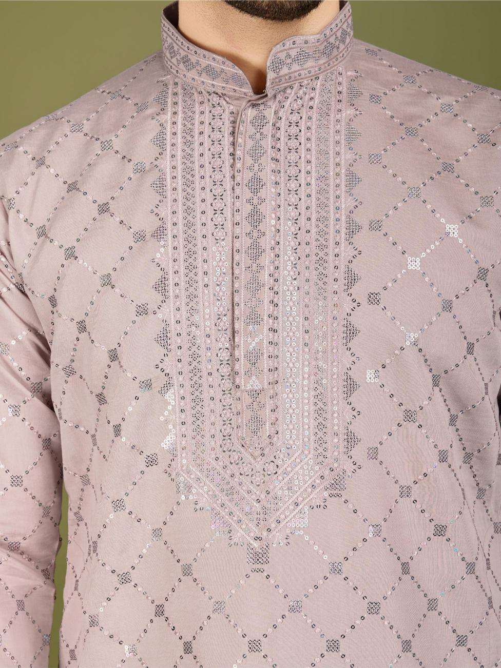 Ynf Silk RIN202 INDO VASTRA Mens Wear Wholesale Mens Kurtas Mens Kurta Pyjama Embroidered Kurta Pajama Manufacturer