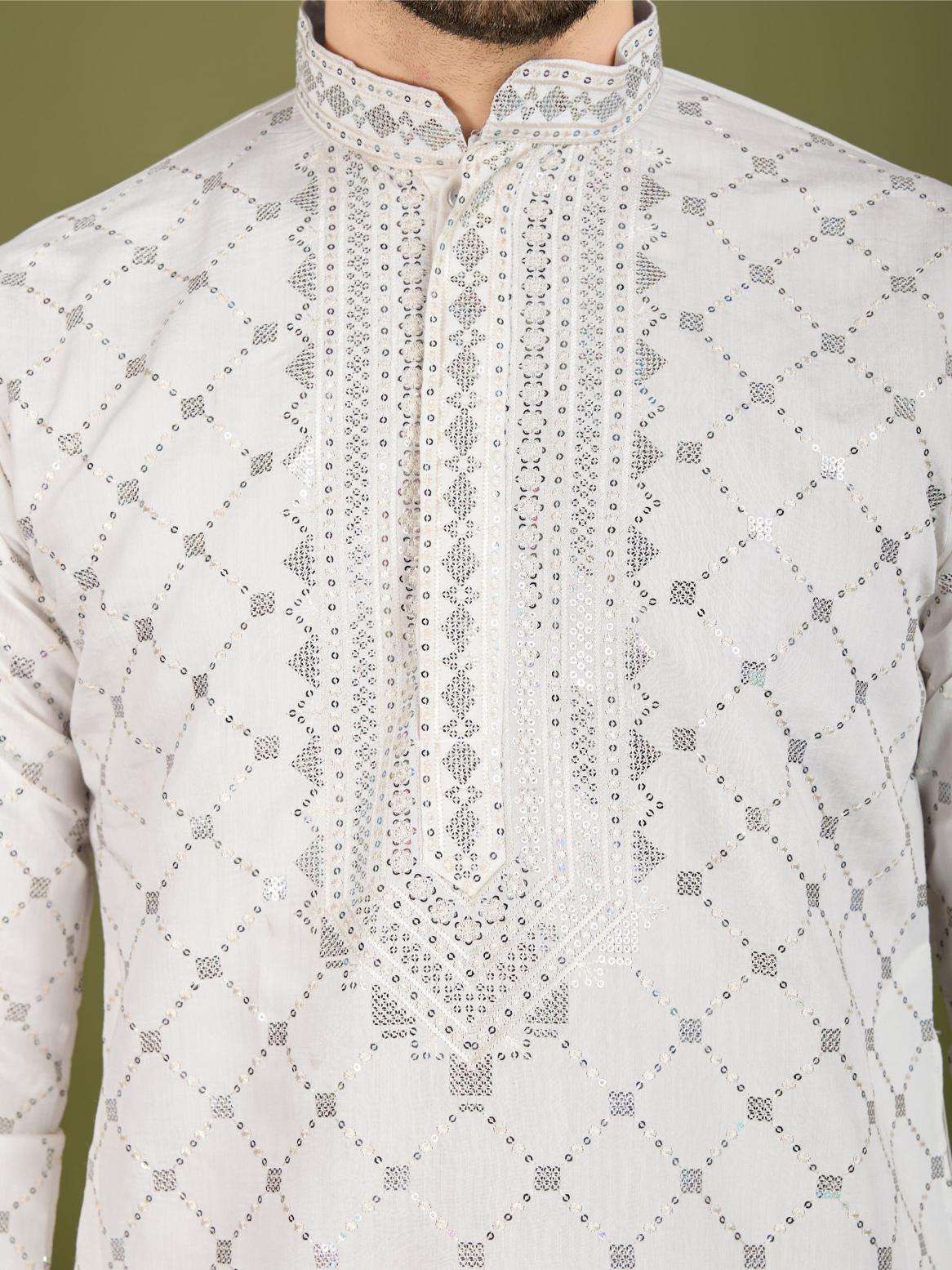 Ynf Silk RIN202 INDO VASTRA Mens Wear Wholesale Mens Kurtas Mens Kurta Pyjama Embroidered Kurta Pajama Manufacturer