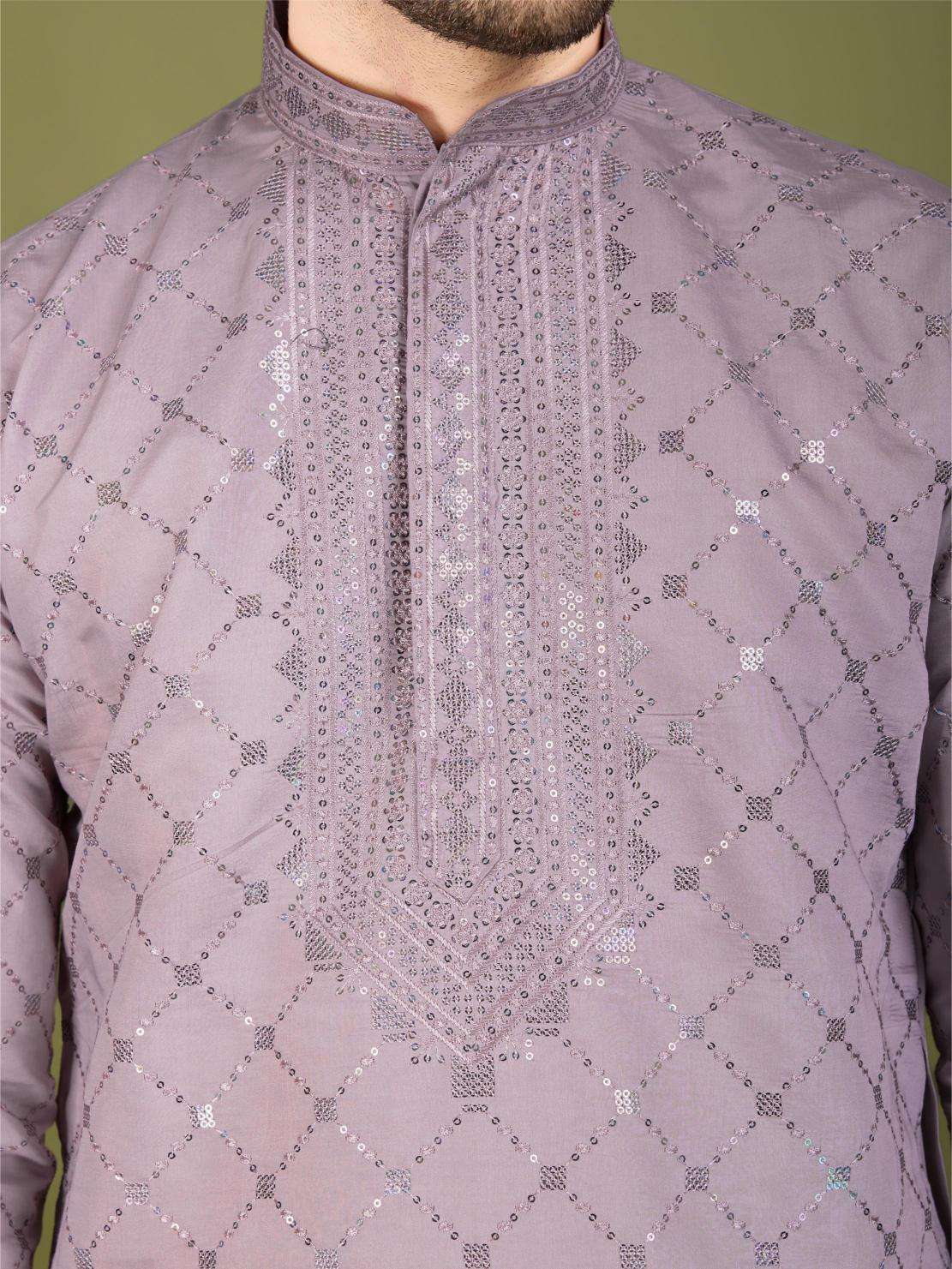 Ynf Silk RIN202 INDO VASTRA Mens Wear Wholesale Mens Kurtas Mens Kurta Pyjama Embroidered Kurta Pajama Manufacturer