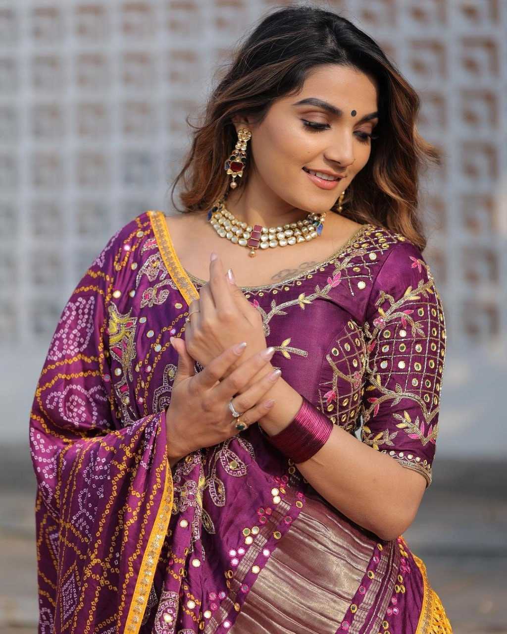 Ynf Soft Silk RIN207 1223 Lehengas Wholesale Silk Lehenga Printed Lehenga Mirror Work Lehenga Manufacturer