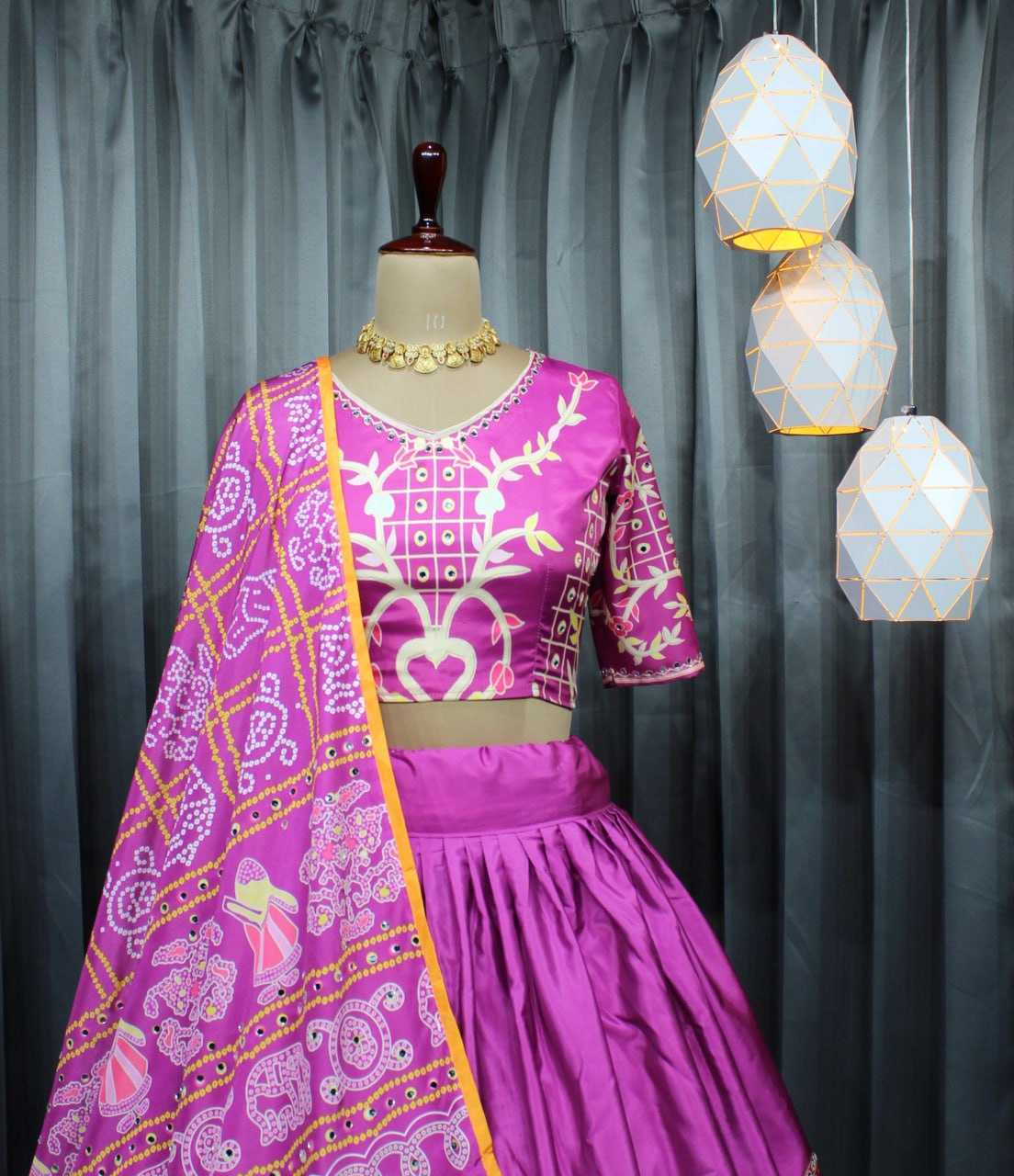 Ynf Soft Silk RIN207 1223 Lehengas Wholesale Silk Lehenga Printed Lehenga Mirror Work Lehenga Manufacturer