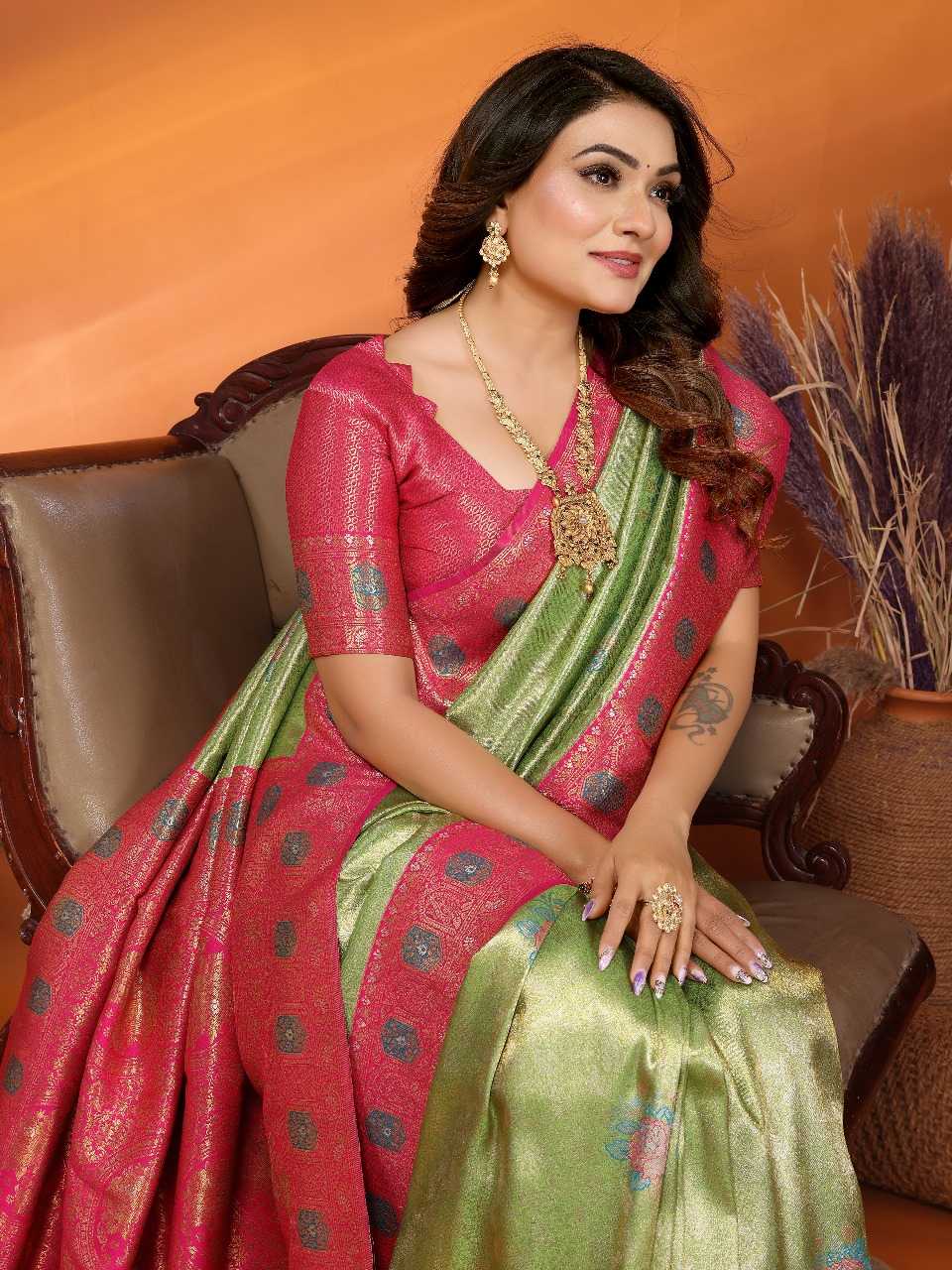 Ynf Tissue Silk RIN144 Saroz Sarees Silk Sarees Festive Collections Wholesale Banarasi Silk Sarees Tissue Silk Saree Silk Sarees With Contrast Pallu Manufacturer