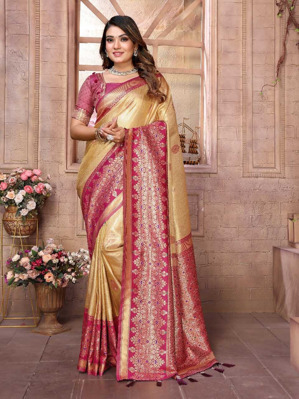 Ynf Tissue Silk RIN144 Sundari Sarees Silk Sarees Festive Collections Wholesale Banarasi Silk Sarees Tissue Silk Saree Sarees With Blouse Manufacturer