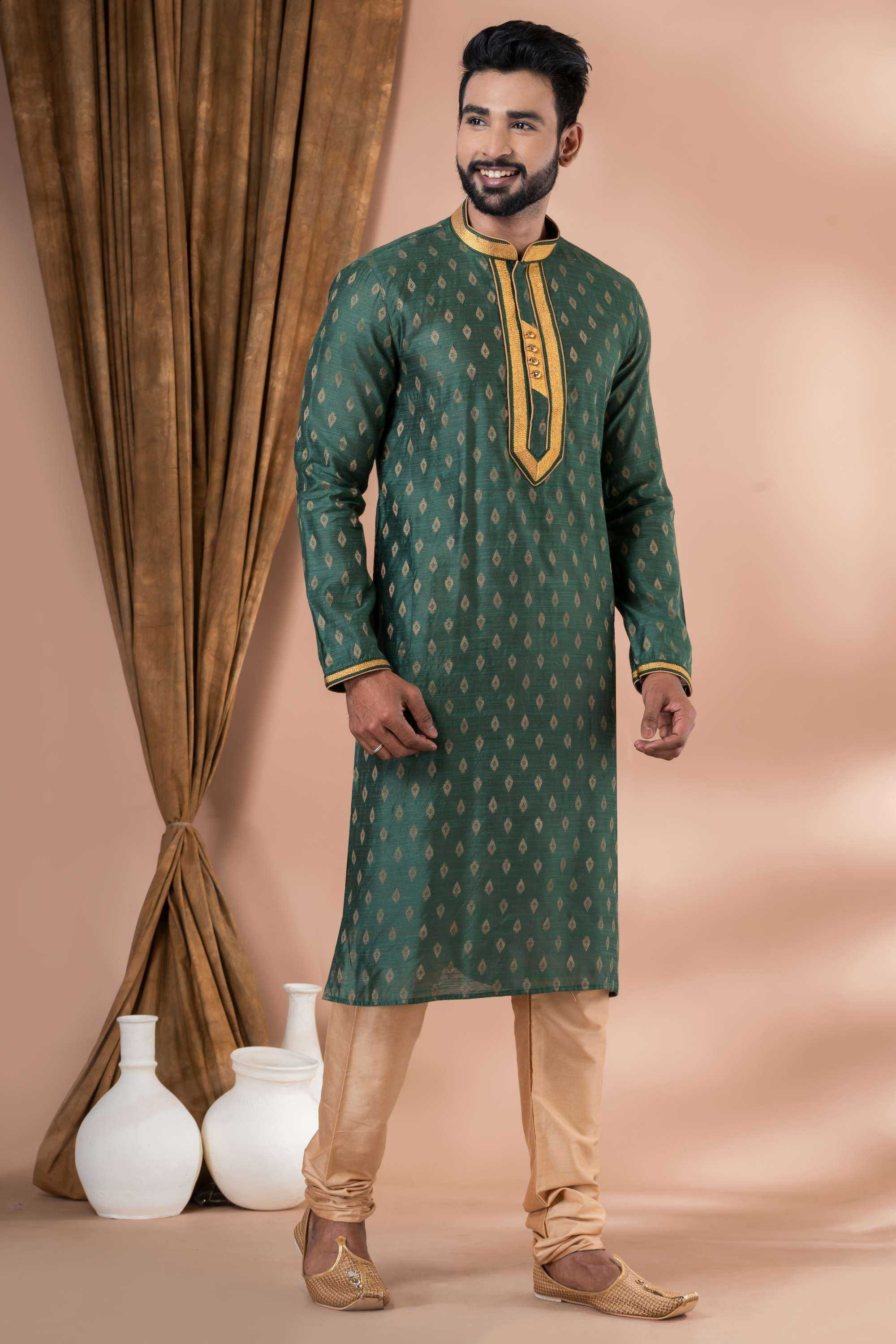 Ynf Banarasi Cotton RIN223 3425B Mens Wear Wholesale Mens Kurtas Mens Kurta Pyjama Men Wedding kurta Manufacturer