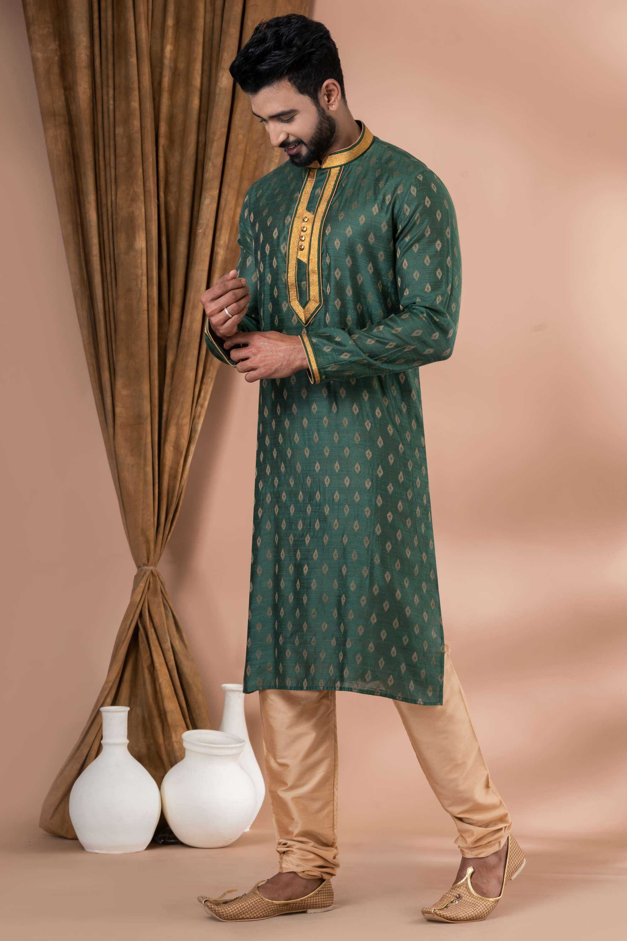 Ynf Banarasi Cotton RIN223 3425B Mens Wear Wholesale Mens Kurtas Mens Kurta Pyjama Men Wedding kurta Manufacturer
