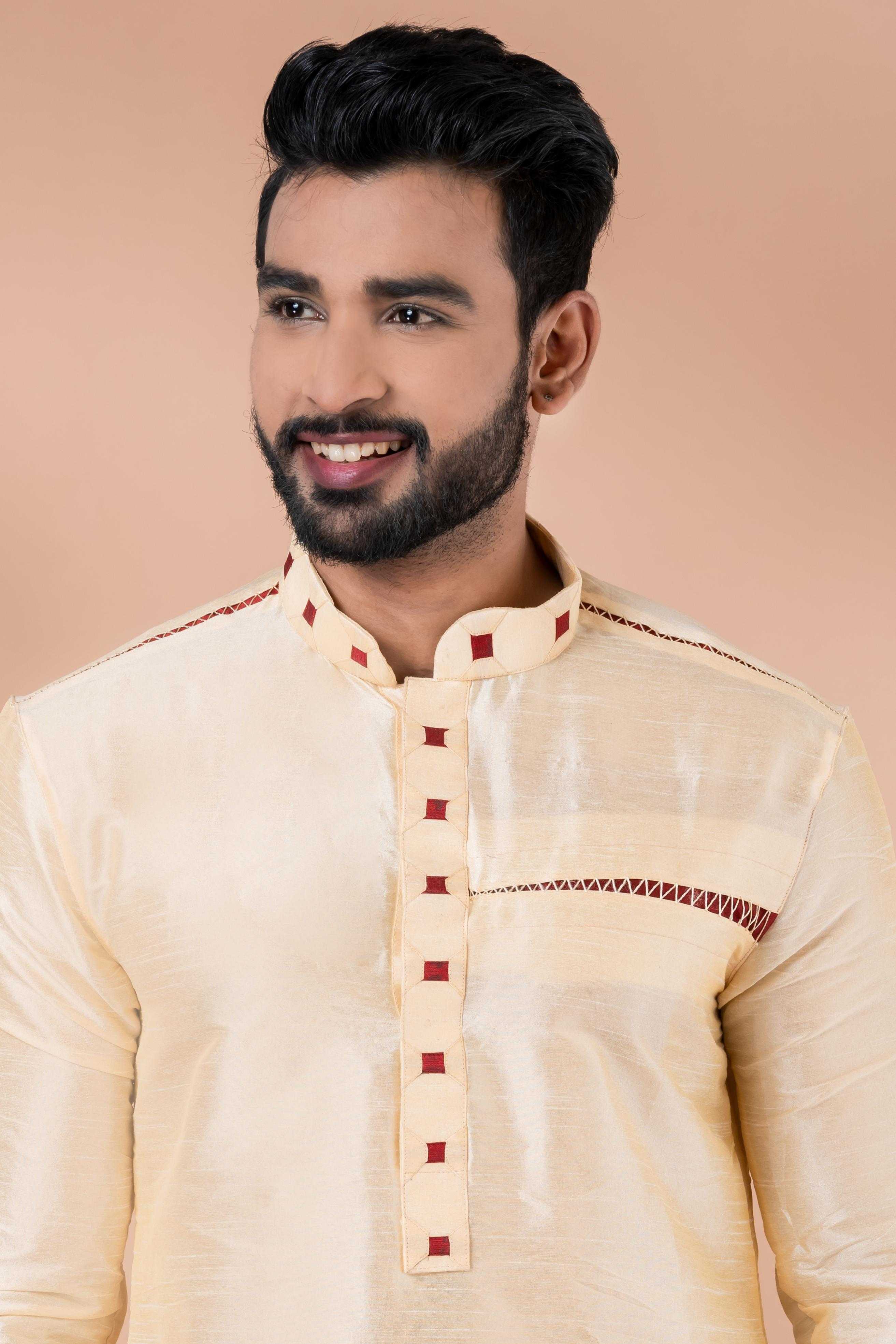 Ynf Banarasi Jacquard RIN207 3395A Mens Wear Festive Collections Wholesale Mens Kurtas Mens Kurta Pyjama Onam Collections Manufacturer