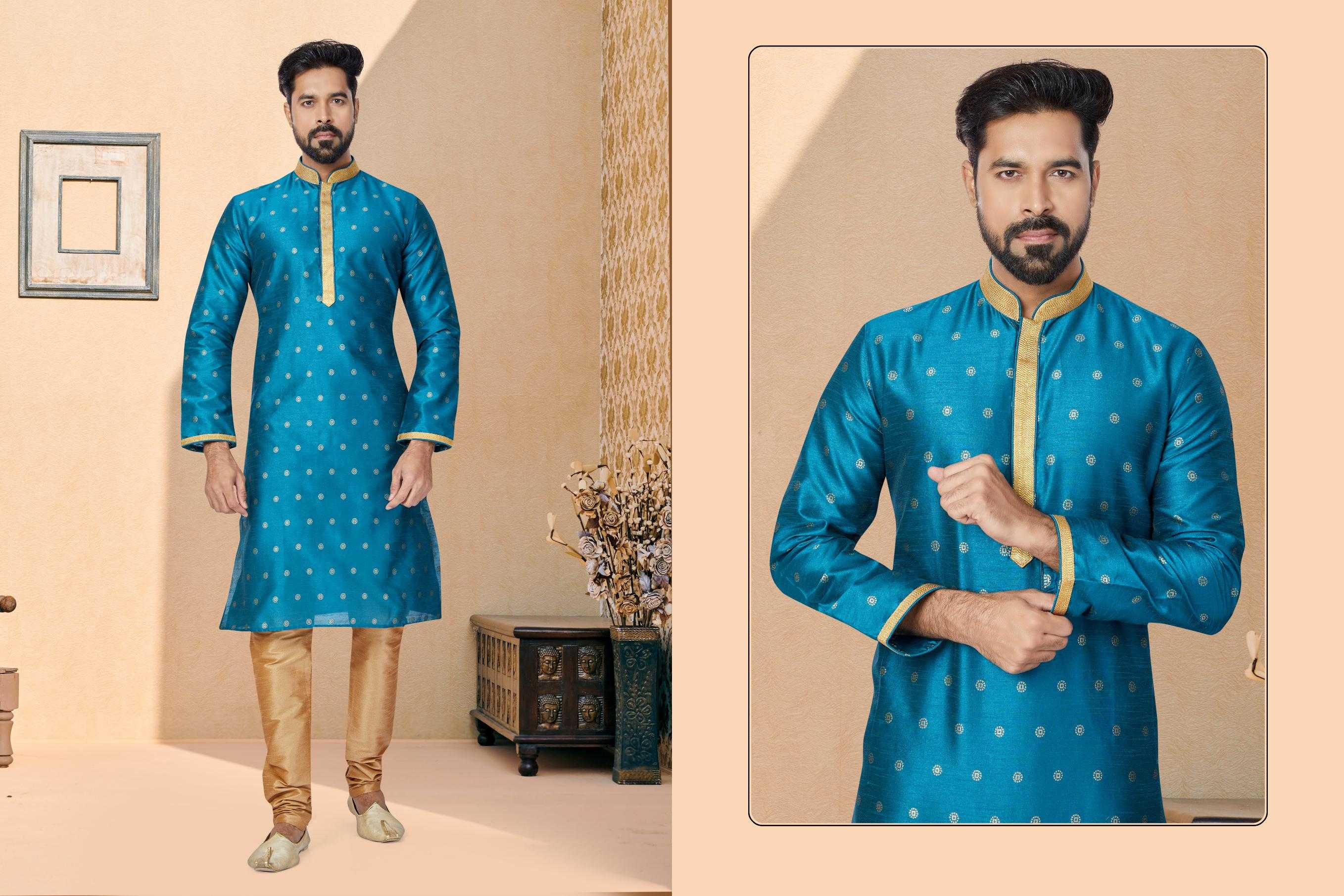 Ynf Banarasi Jacquard RIN223 3084C Mens Wear Wholesale Mens Kurtas Mens Kurta Pyjama Men Wedding kurta Manufacturer