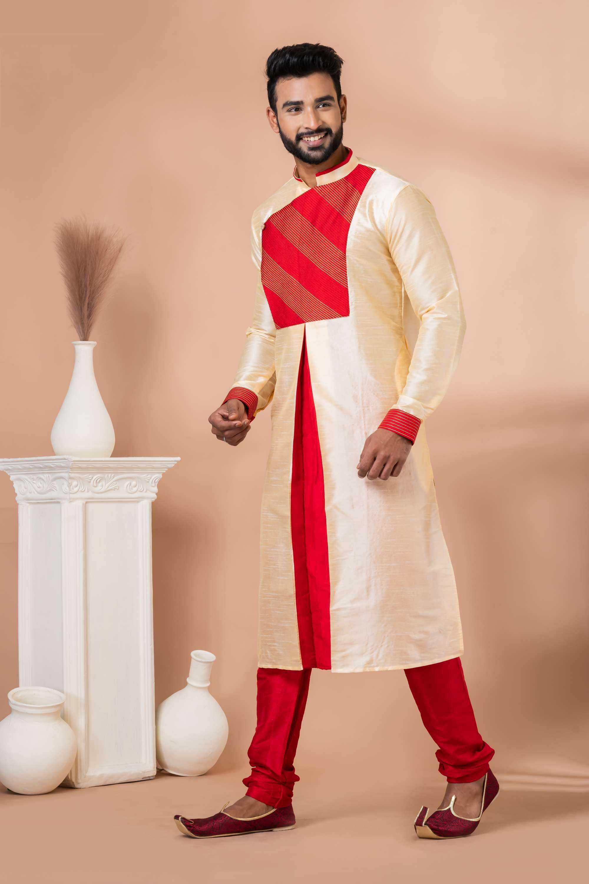 Ynf Banarasi Jacquard RIN223 3331A Mens Wear Wholesale Mens Kurtas Mens Kurta Pyjama Men Wedding kurta Manufacturer