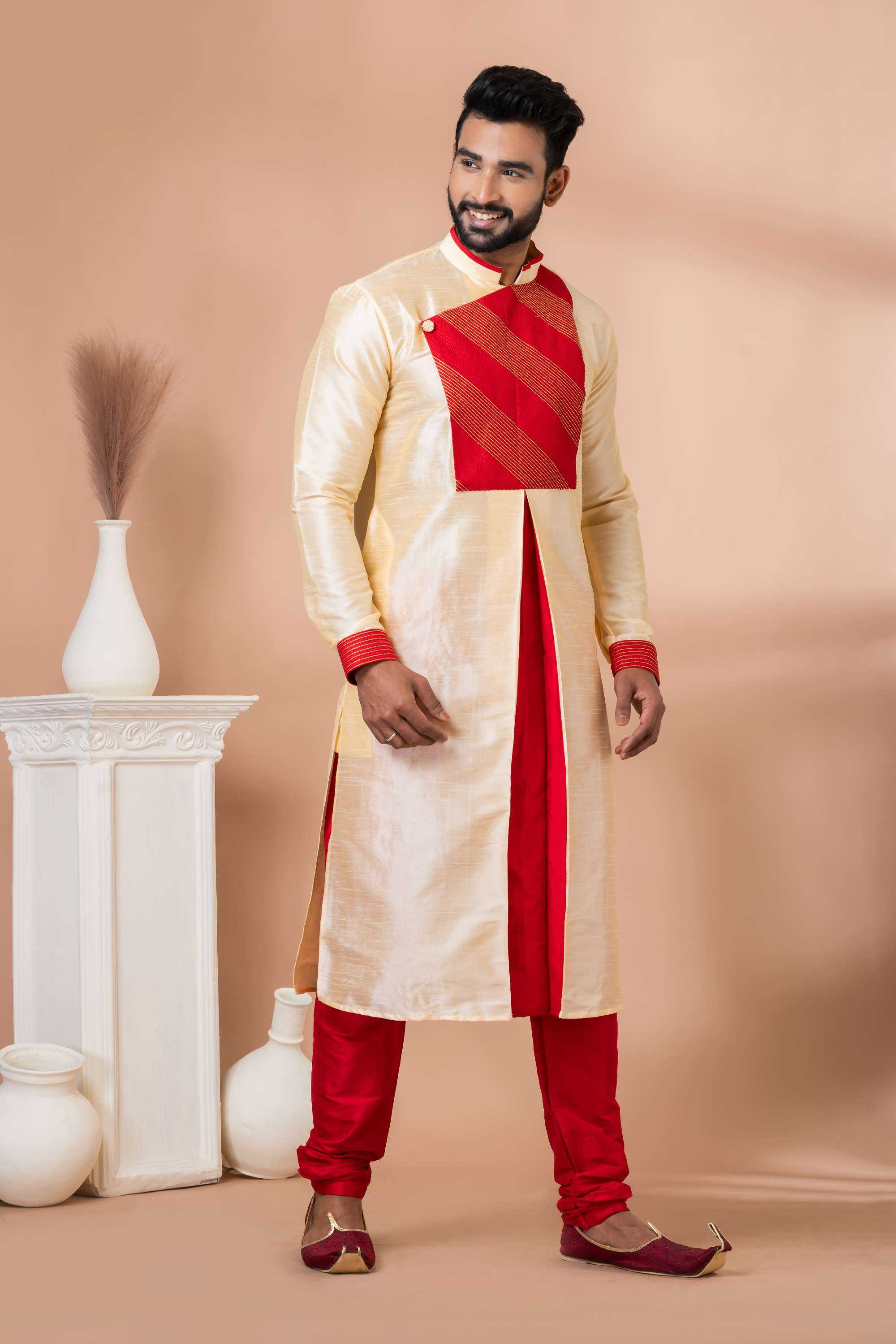 Ynf Banarasi Jacquard RIN223 3331B Mens Wear Wholesale Mens Kurtas Mens Kurta Pyjama Men Wedding kurta Manufacturer