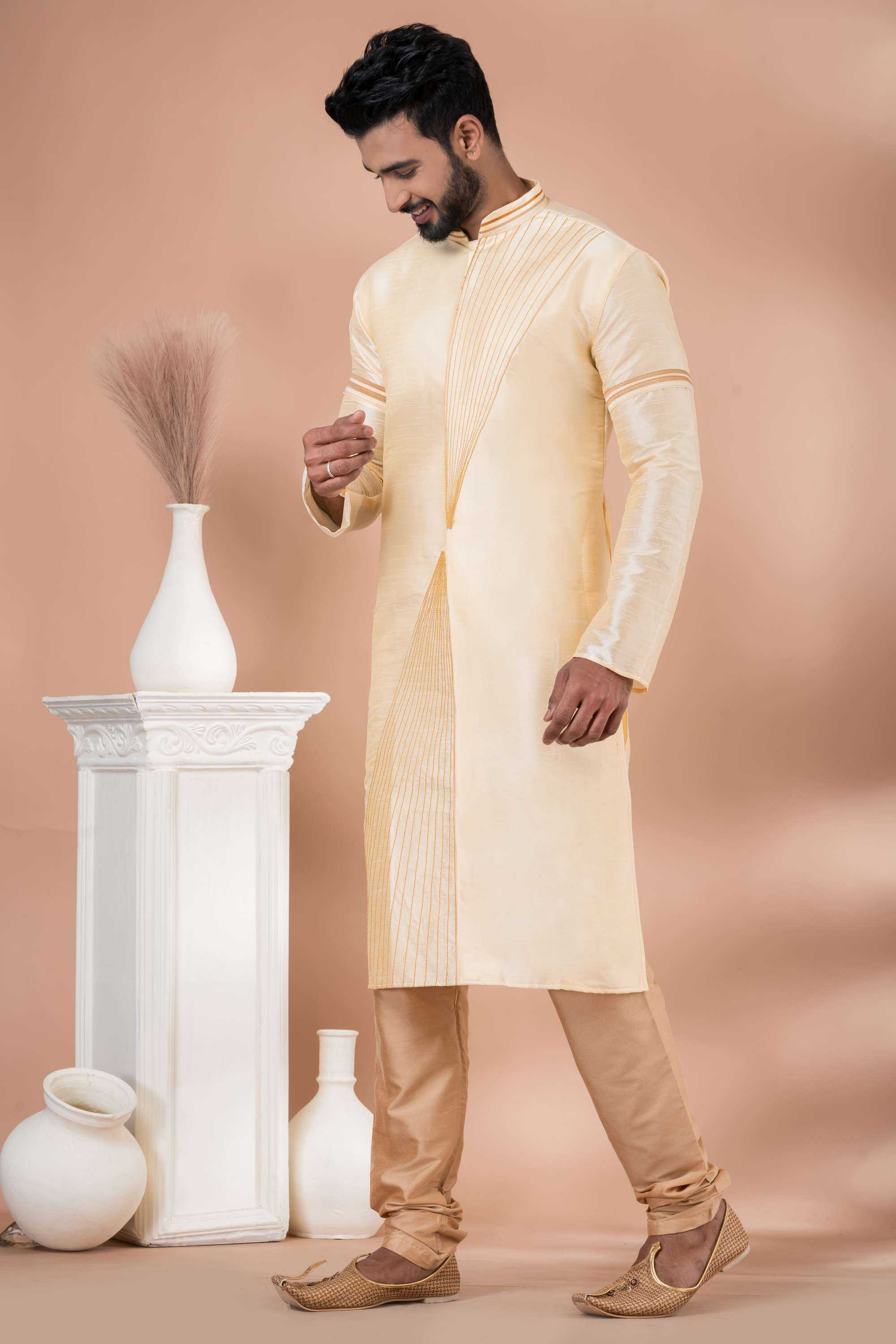 Ynf Banarasi Jacquard RIN223 3376A Mens Wear Wholesale Mens Kurtas Mens Kurta Pyjama Men Wedding kurta Manufacturer