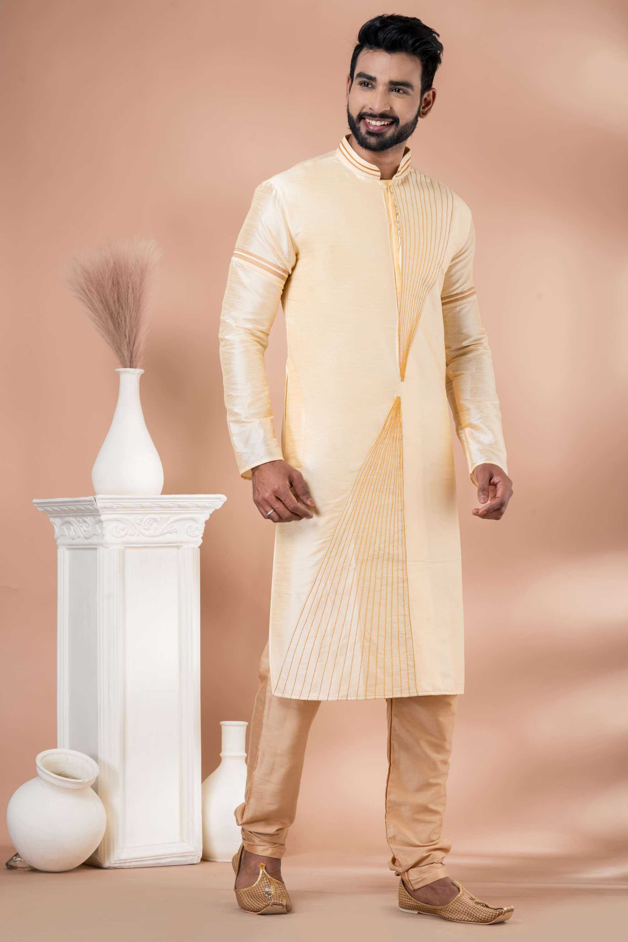 Ynf Banarasi Jacquard RIN223 3376A Mens Wear Wholesale Mens Kurtas Mens Kurta Pyjama Men Wedding kurta Manufacturer