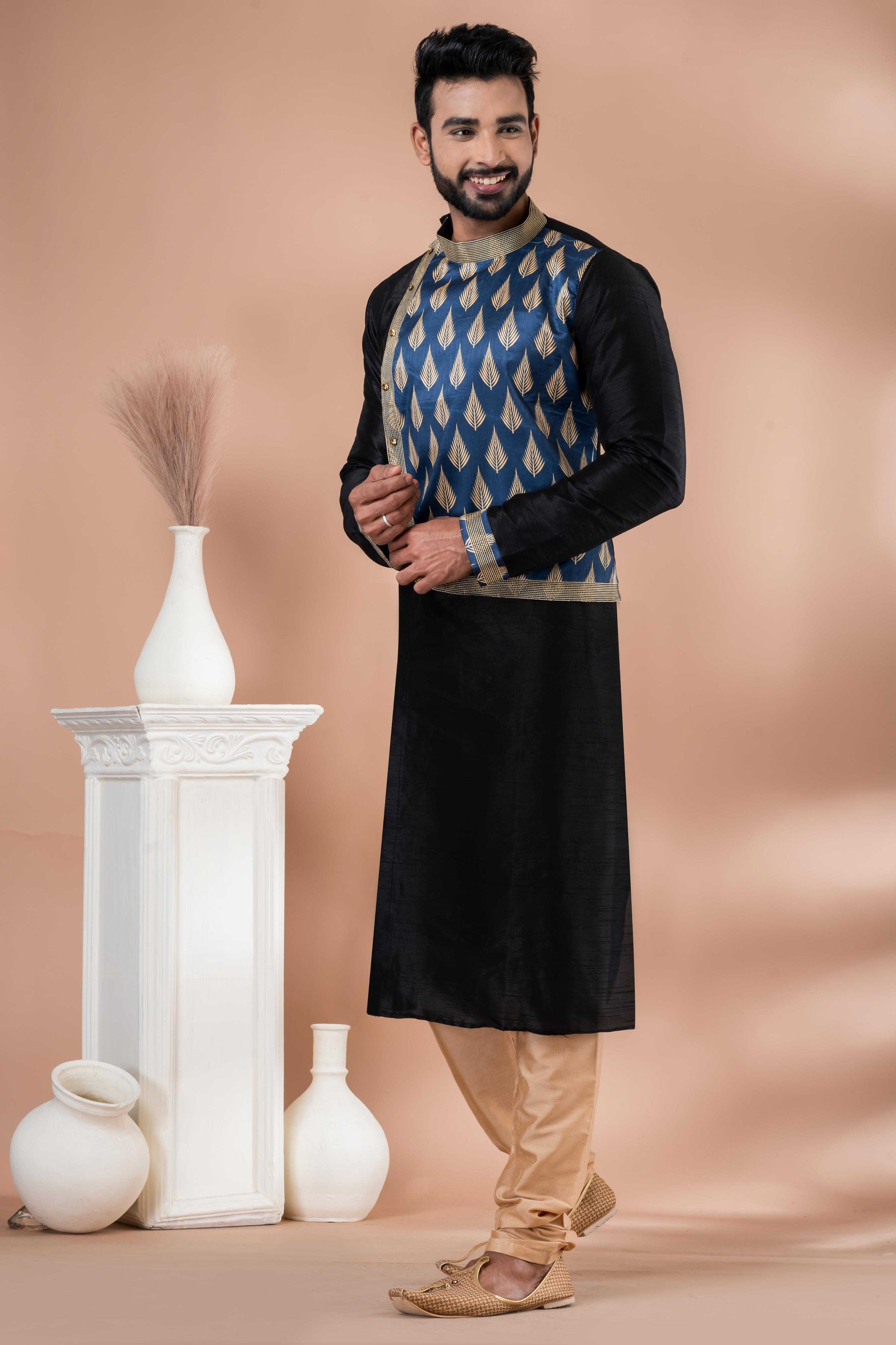 Ynf Banarasi Jacquard RIN223 3396C Mens Wear Wholesale Mens Kurtas Mens Kurta Pyjama Men Wedding kurta Manufacturer