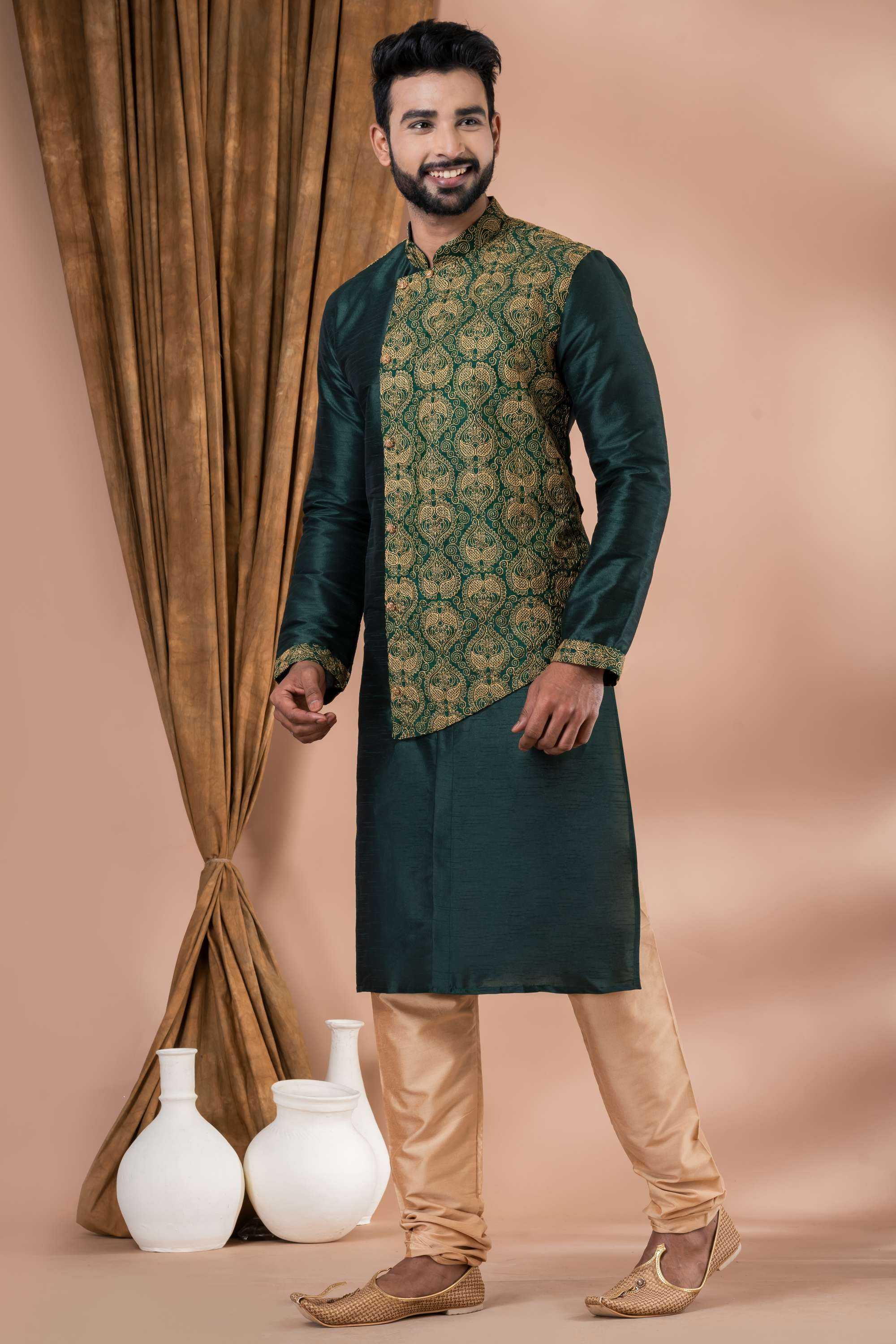 Ynf Banarasi Jacquard RIN223 3426B Mens Wear Wholesale Mens Kurtas Mens Kurta Pyjama Men Wedding kurta Manufacturer